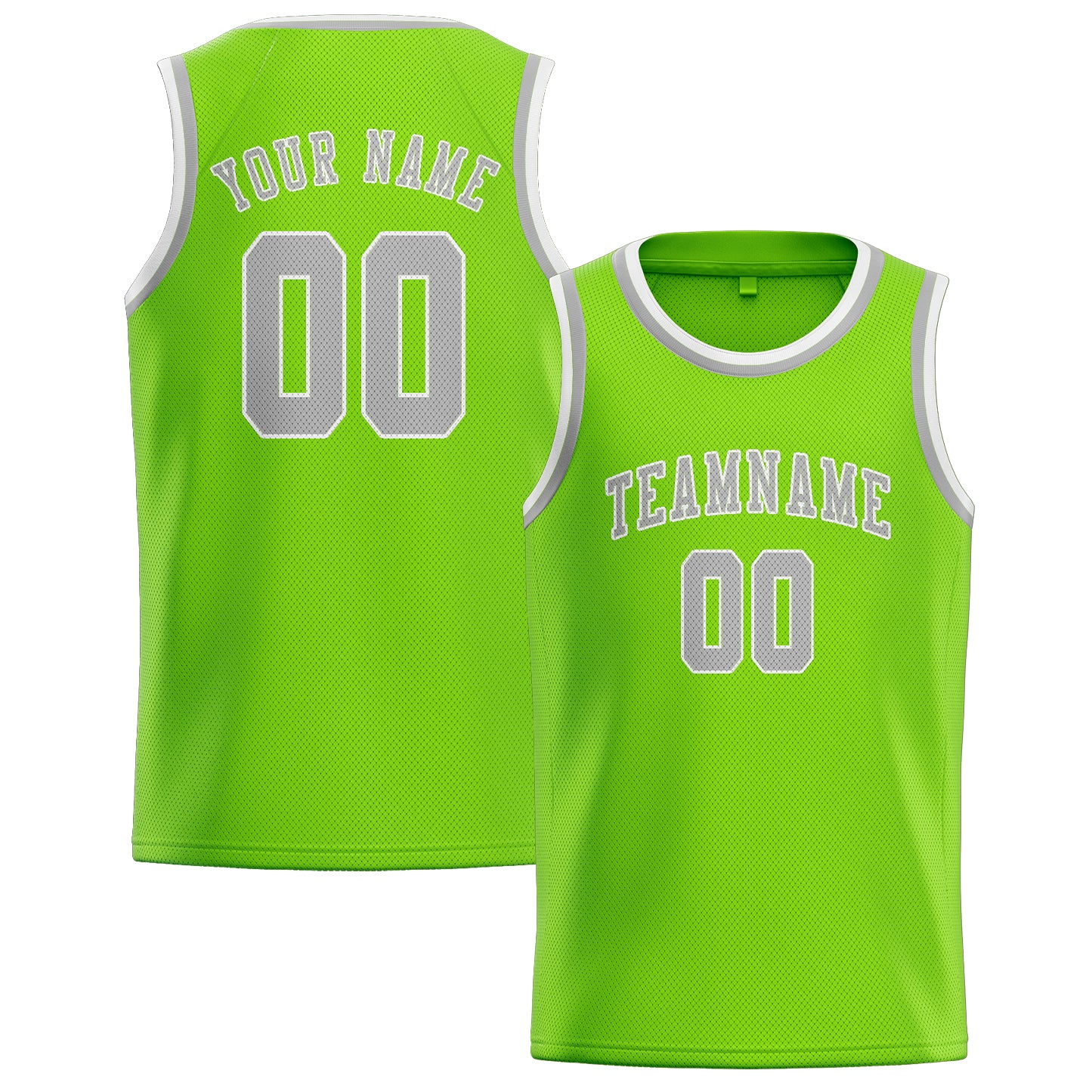 Benutzerdefiniertes Professionelles Smaragdgrün Grau Basketballtrikot