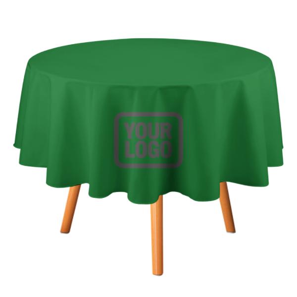 Tovaglia rotonda personalizzata verde smeraldo grigio scuro