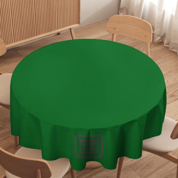 Tovaglia rotonda personalizzata verde smeraldo grigio scuro