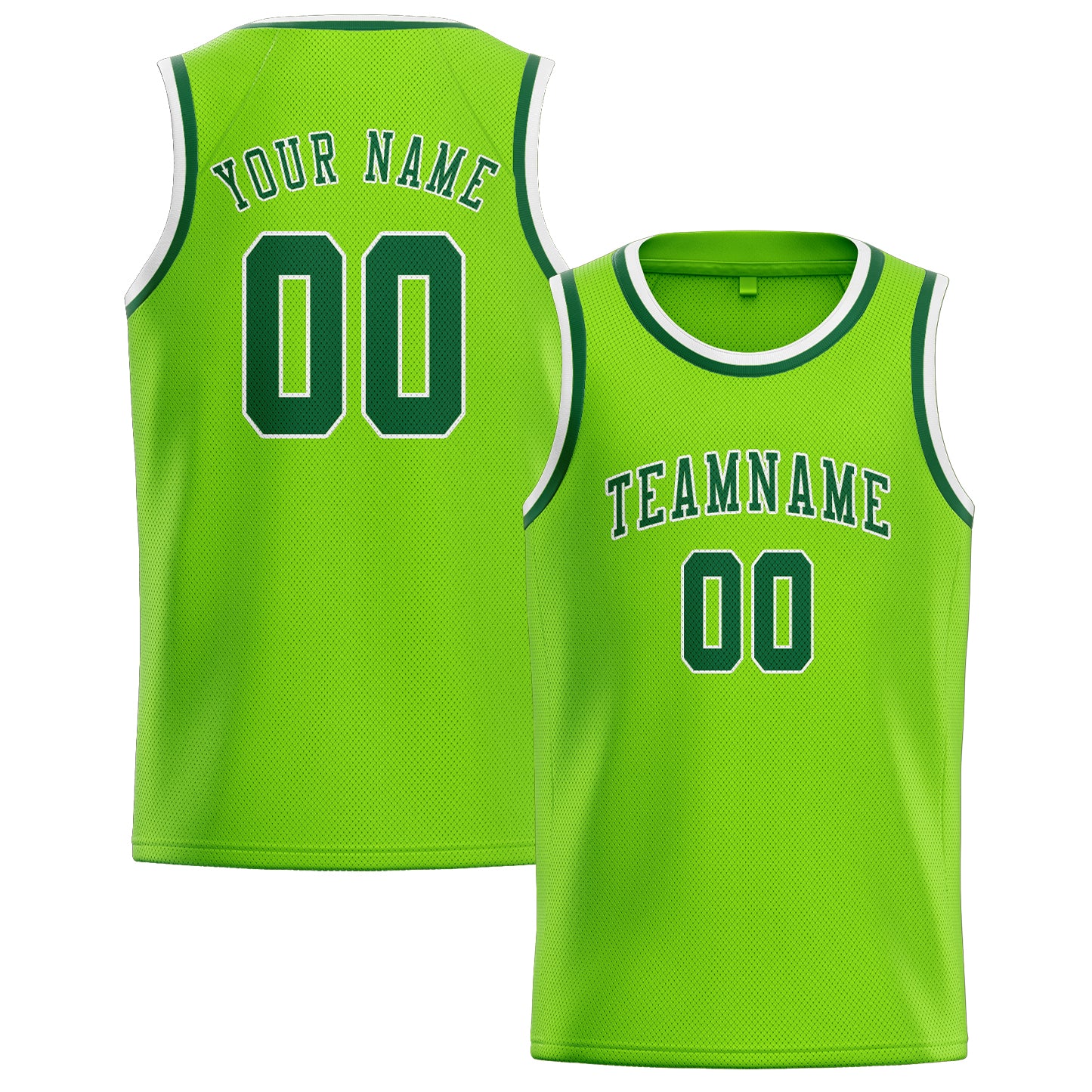 Benutzerdefiniertes Professionelles Smaragdgrün Moosgrün Basketballtrikot