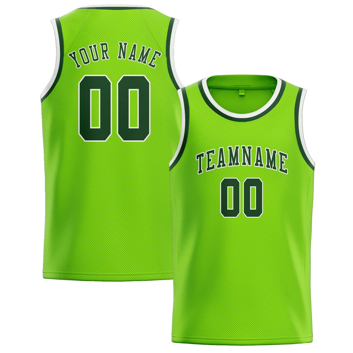 Benutzerdefiniertes Professionelles Smaragdgrün Tannengrün Basketballtrikot
