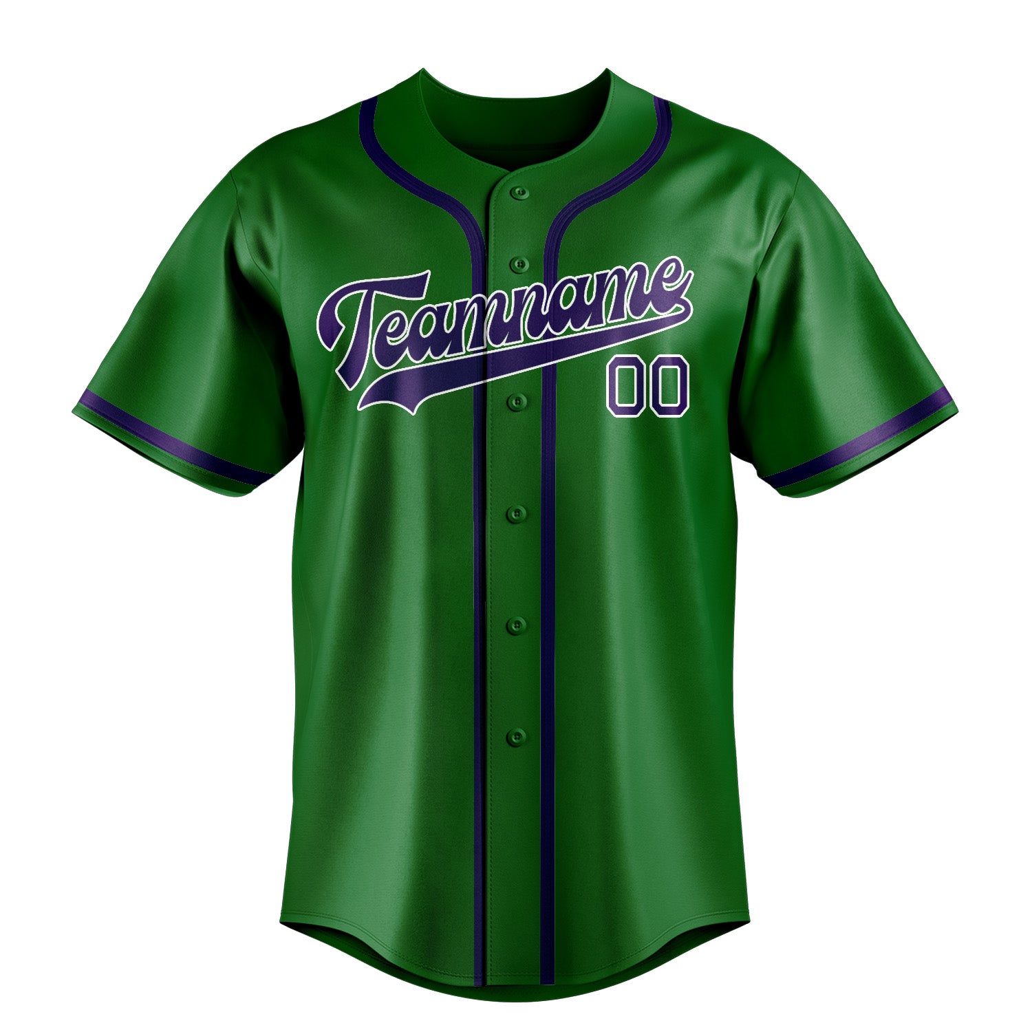 Benutzerdefiniertes Professionelles Smaragdgrün Lila Baseballtrikot