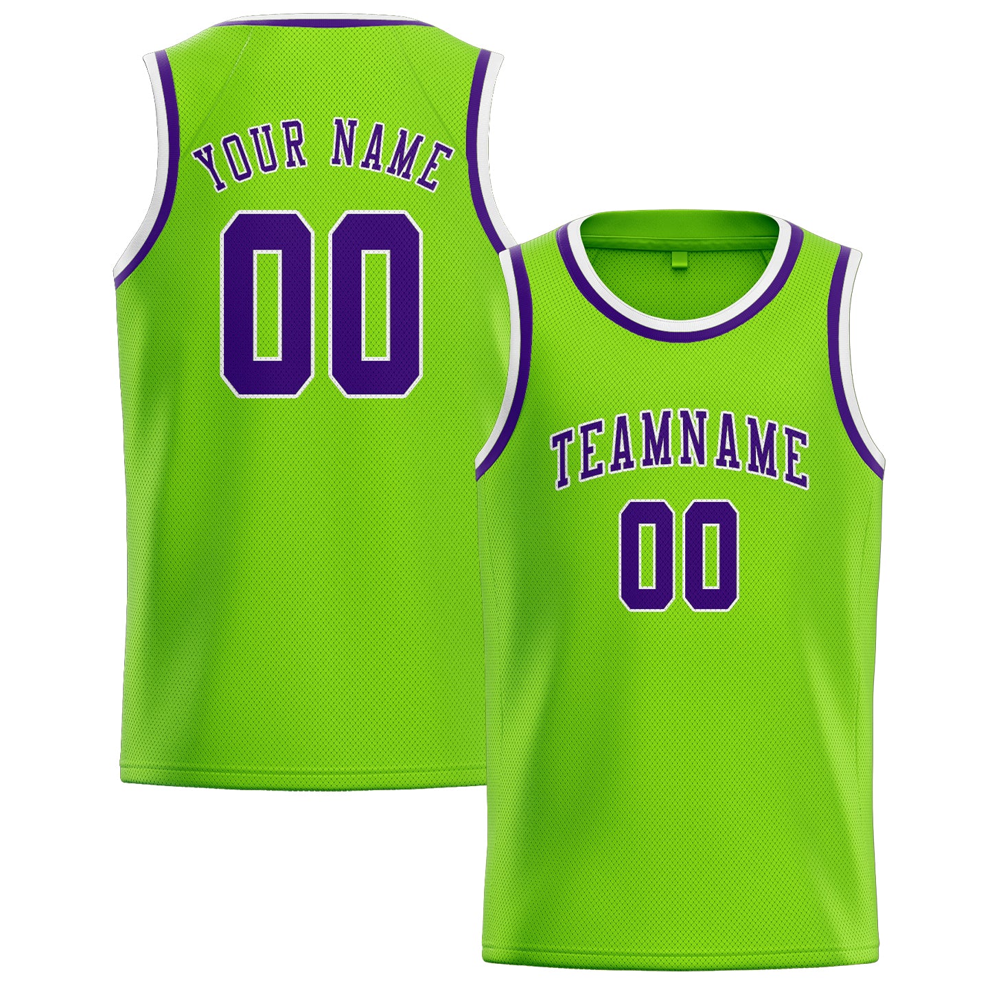 Benutzerdefiniertes Professionelles Smaragdgrün Lila Basketballtrikot