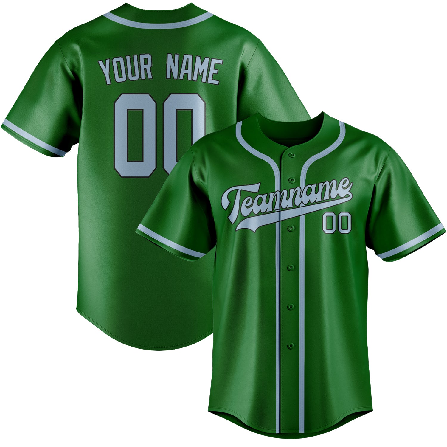 Benutzerdefiniertes Professionelles Smaragdgrün Hellblau Baseballtrikot