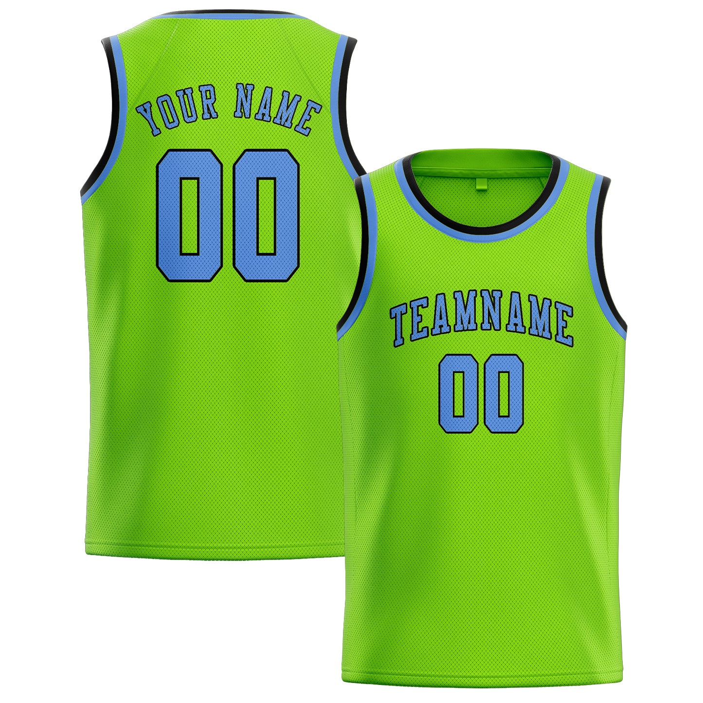 Benutzerdefiniertes Professionelles Smaragdgrün Hellblau Basketballtrikot