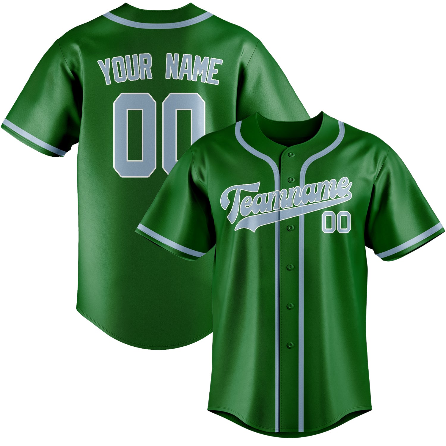 Benutzerdefiniertes Professionelles Smaragdgrün Hellblau Baseballtrikot