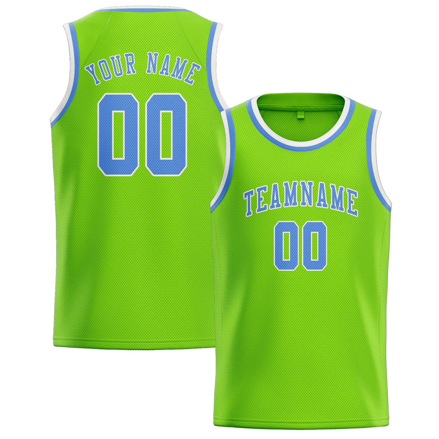 Benutzerdefiniertes Professionelles Smaragdgrün Hellblau Basketballtrikot