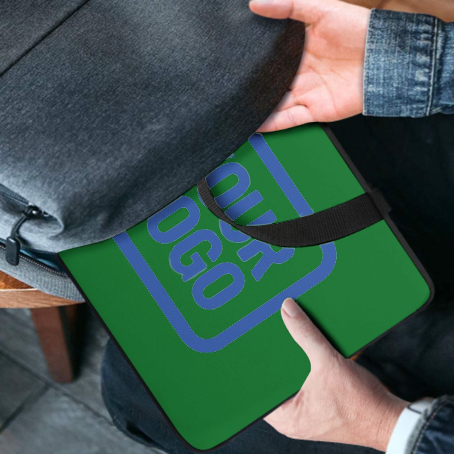 Maßgeschneidertes Smaragdgrün Sky Blue Laptop Tasche