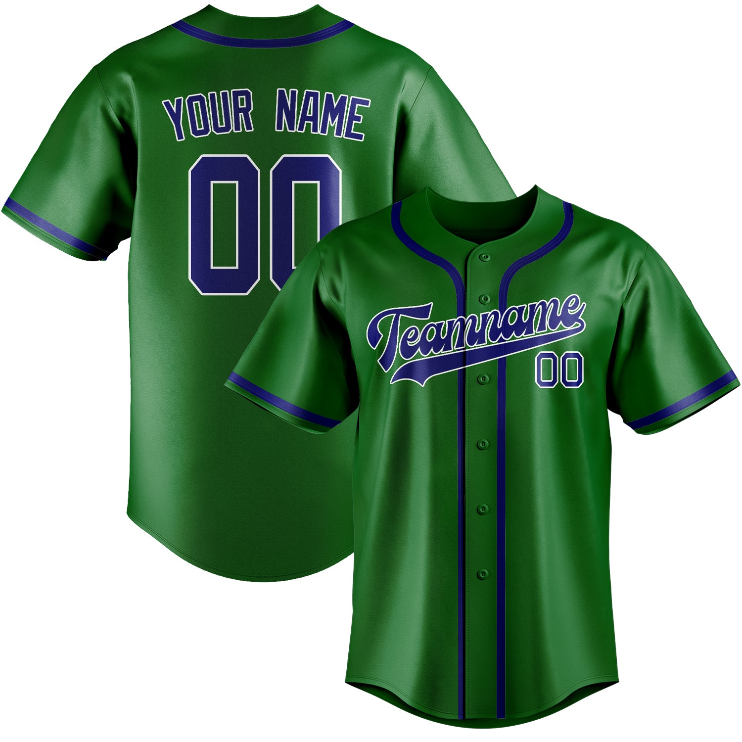 Benutzerdefiniertes Professionelles Smaragdgrün Himmelblau Baseballtrikot