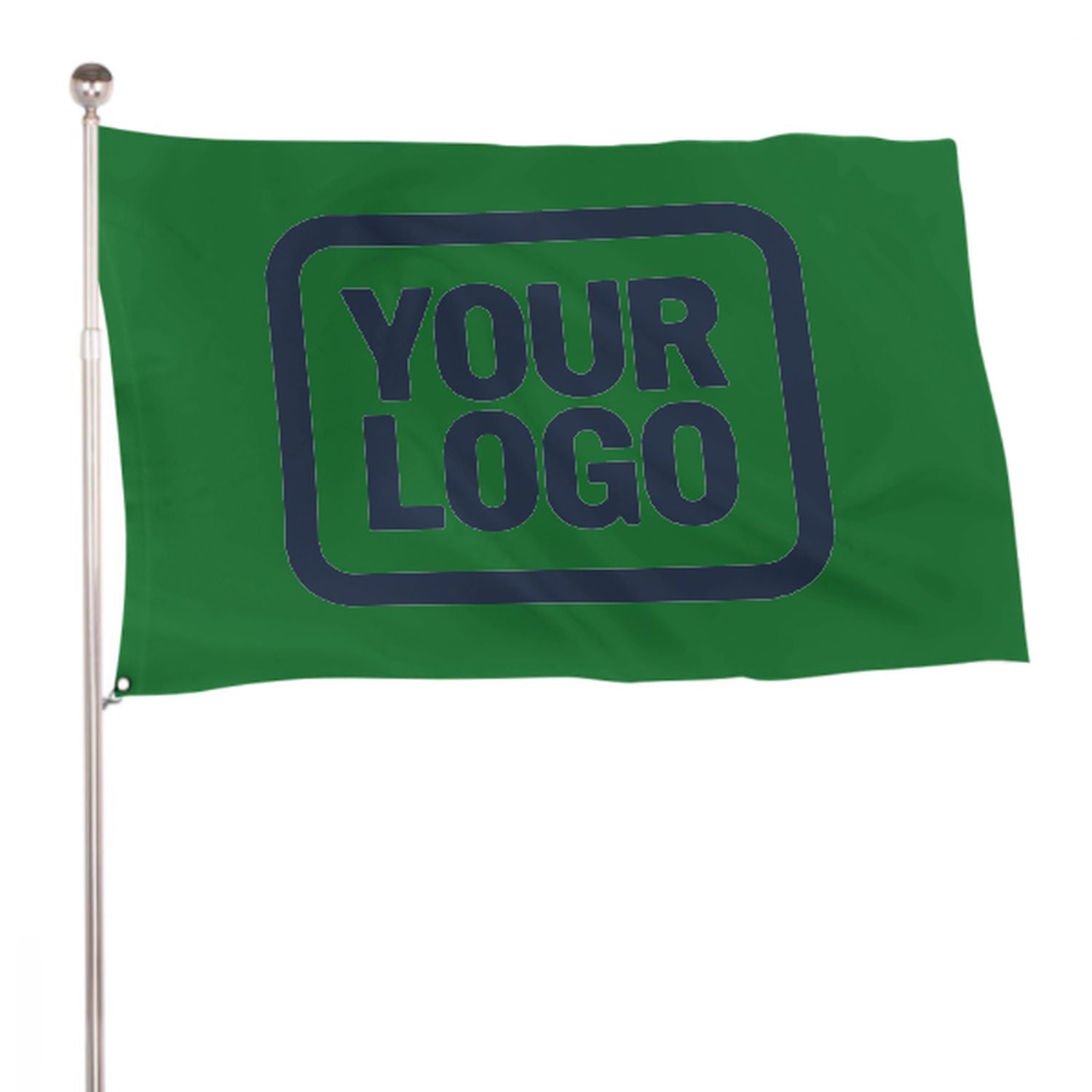 Maßgeschneidertes Smaragdgrün Marineblau Flagge