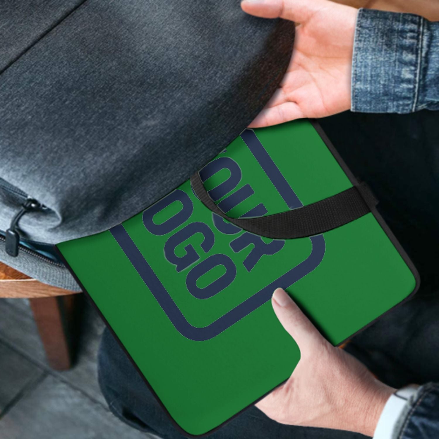 Maßgeschneidertes Smaragdgrün Blue Laptop Tasche