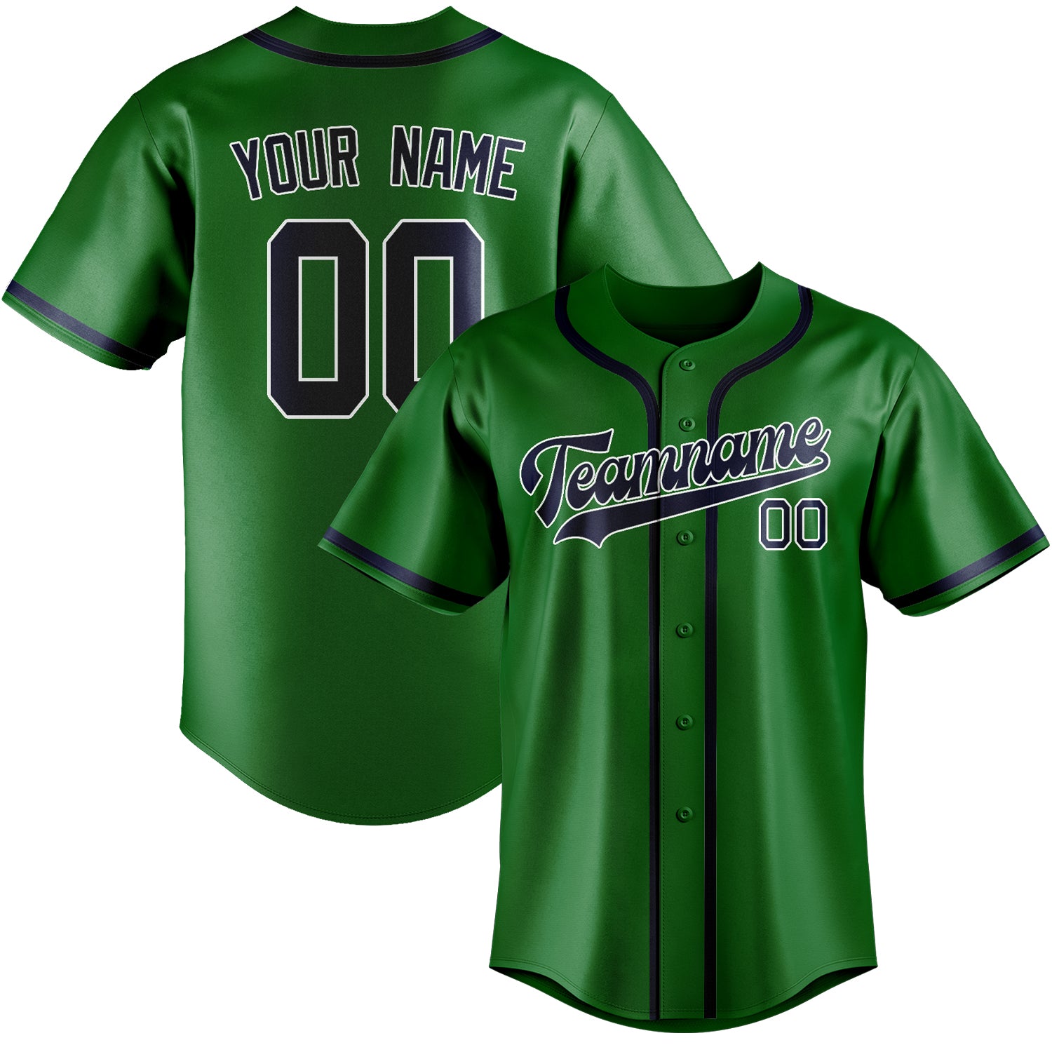 Benutzerdefiniertes Professionelles Smaragdgrün Marineblau Baseballtrikot