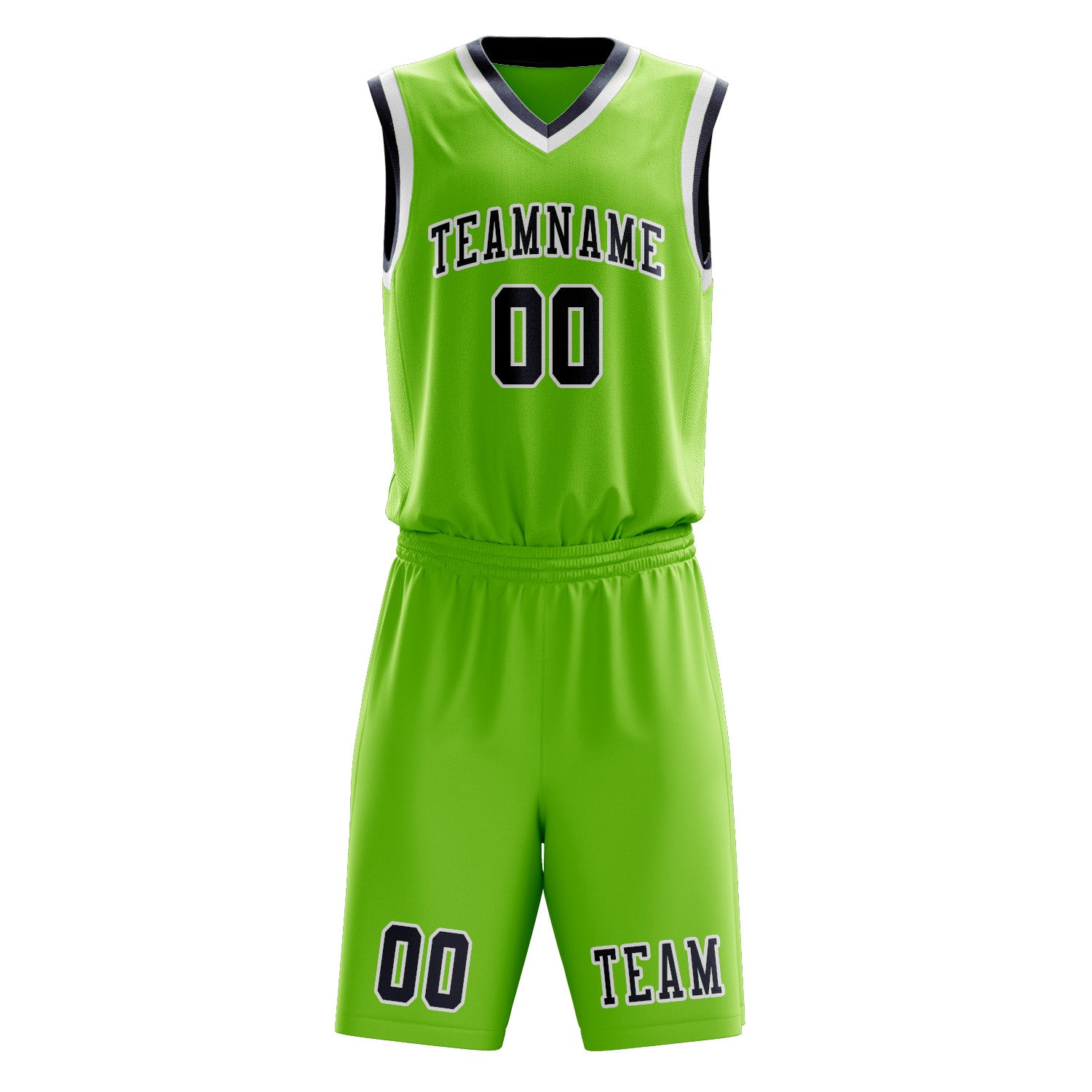 Benutzerdefiniertes Professionelles Smaragdgrün Marineblau Basketballtrikot-Set