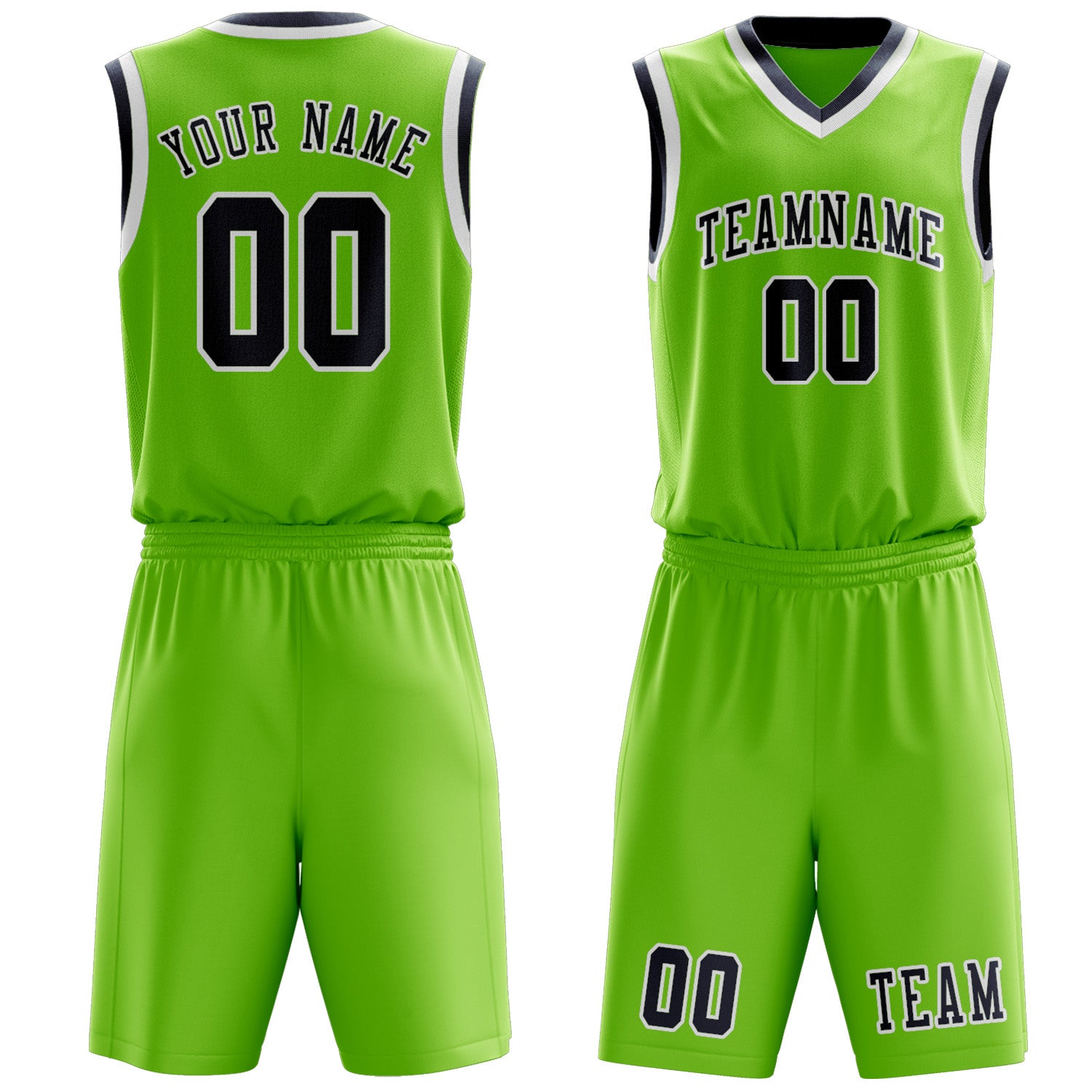 Benutzerdefiniertes Professionelles Smaragdgrün Marineblau Basketballtrikot-Set