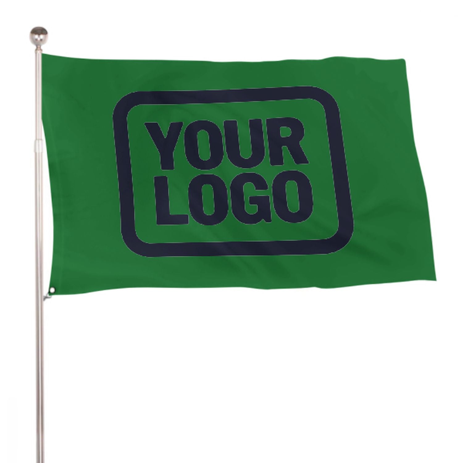 Maßgeschneidertes Smaragdgrün Stahlblau Flagge