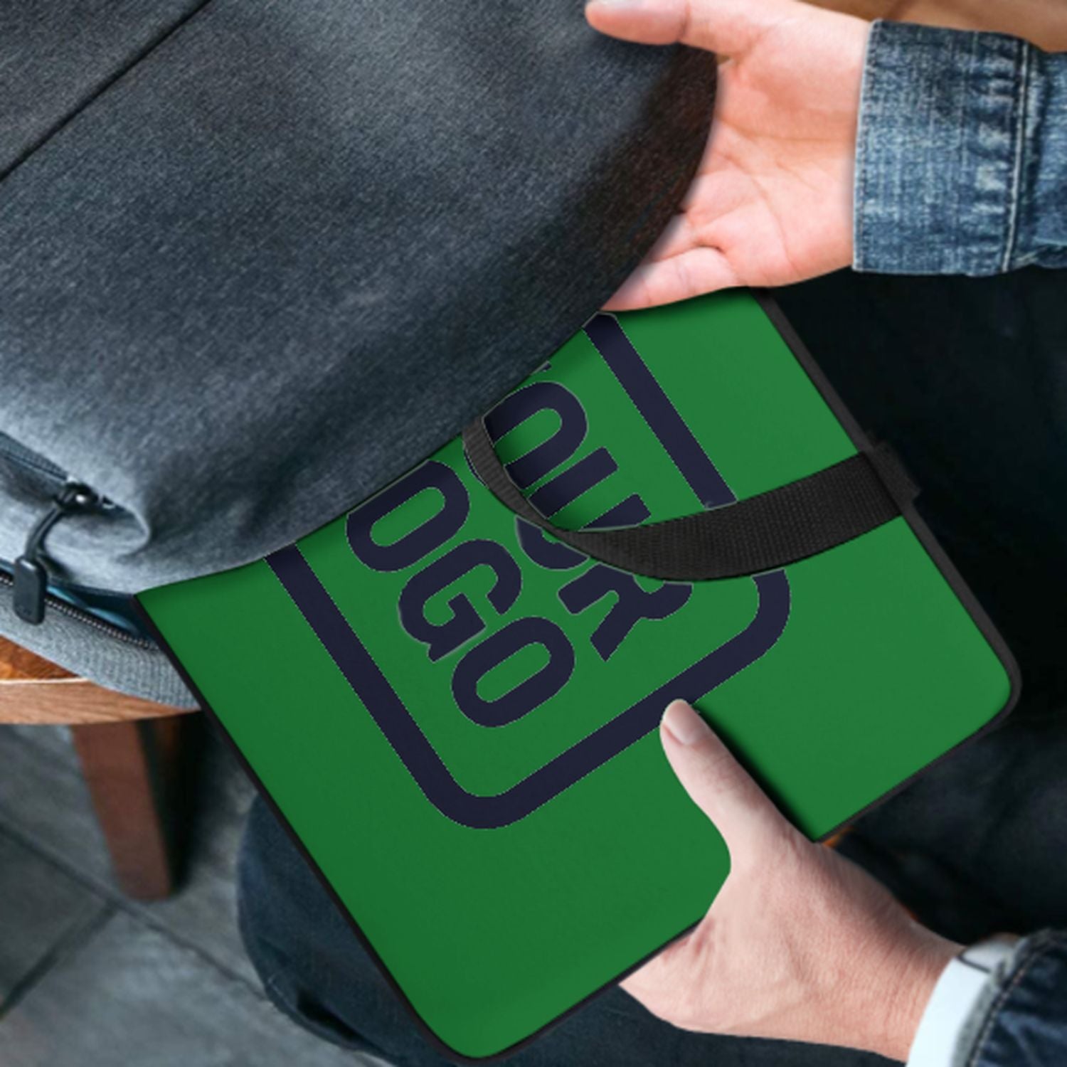 Maßgeschneidertes Smaragdgrün Navy Laptop Tasche