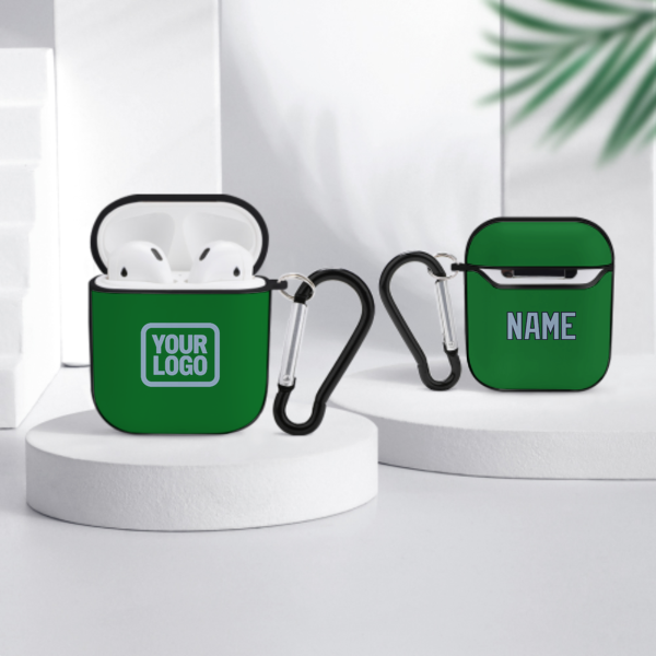 Maßgeschneidertes Smaragdgrün Hellblau AirPods-Hülle