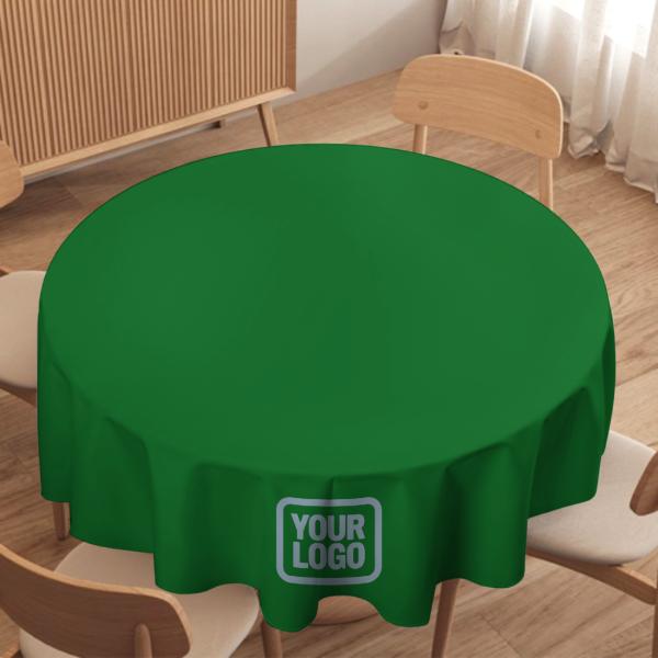 Tovaglia rotonda personalizzata verde smeraldo azzurro