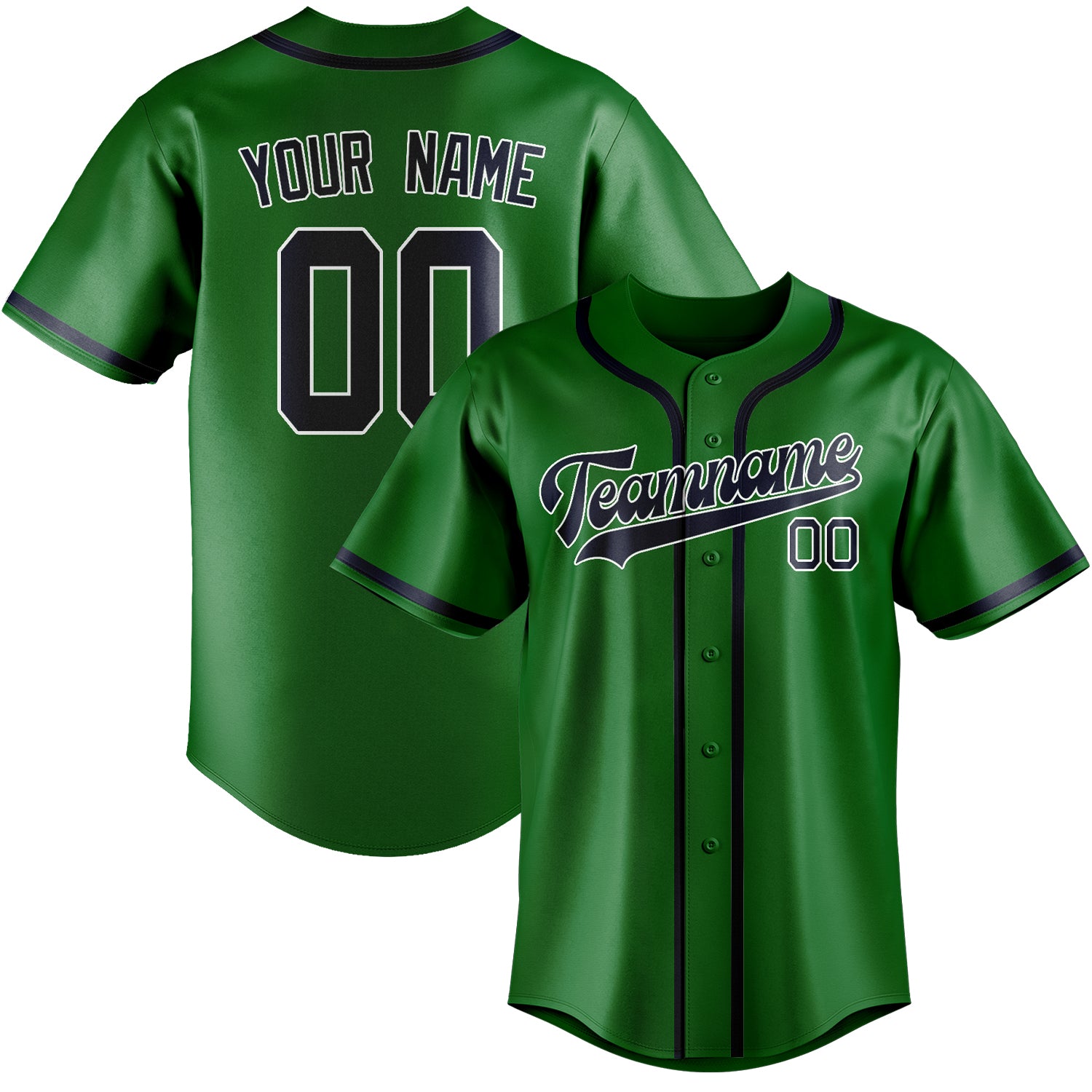 Benutzerdefiniertes Professionelles Smaragdgrün Stahlblau Baseballtrikot