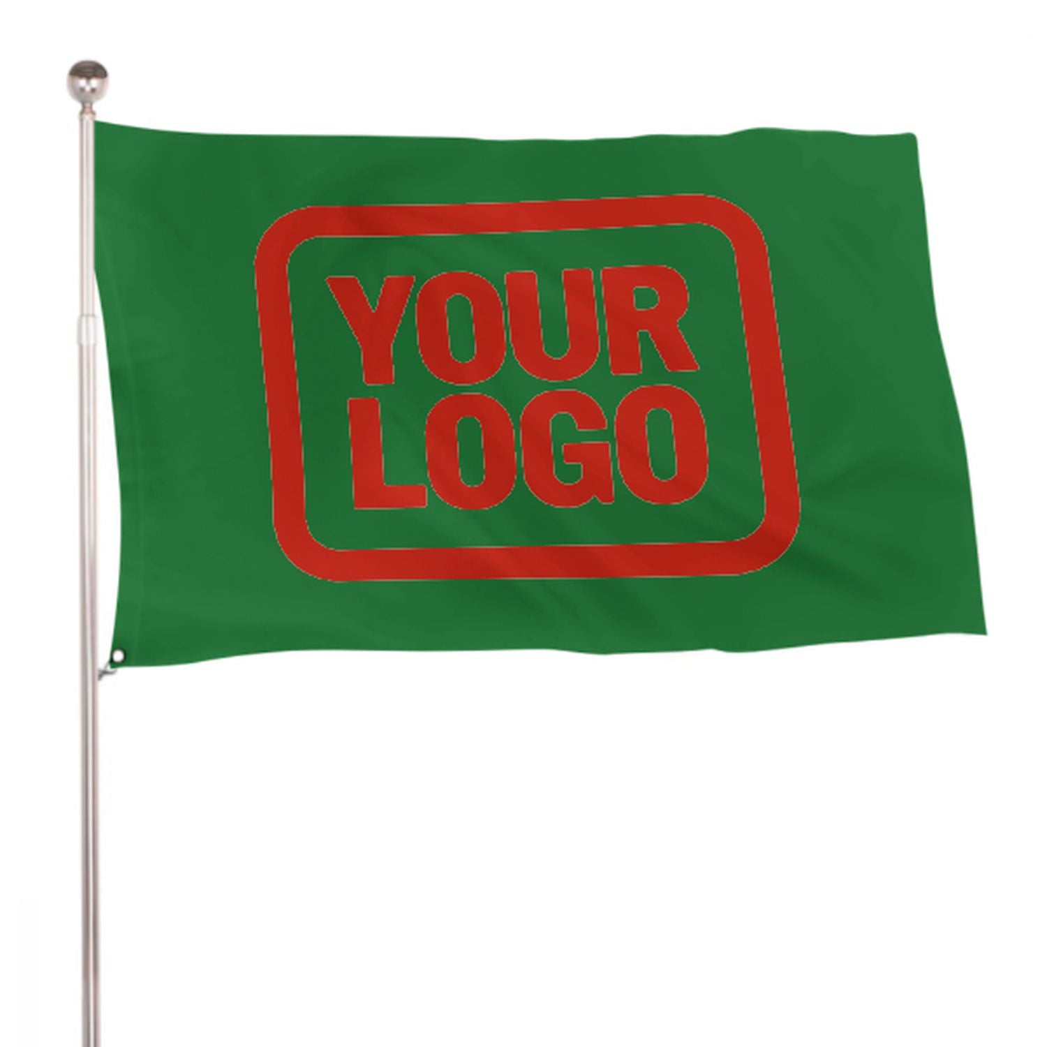 Maßgeschneidertes Smaragdgrün Orangerot Flagge