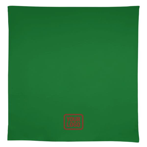 Tovaglia quadrata personalizzata verde smeraldo arancione e rossa