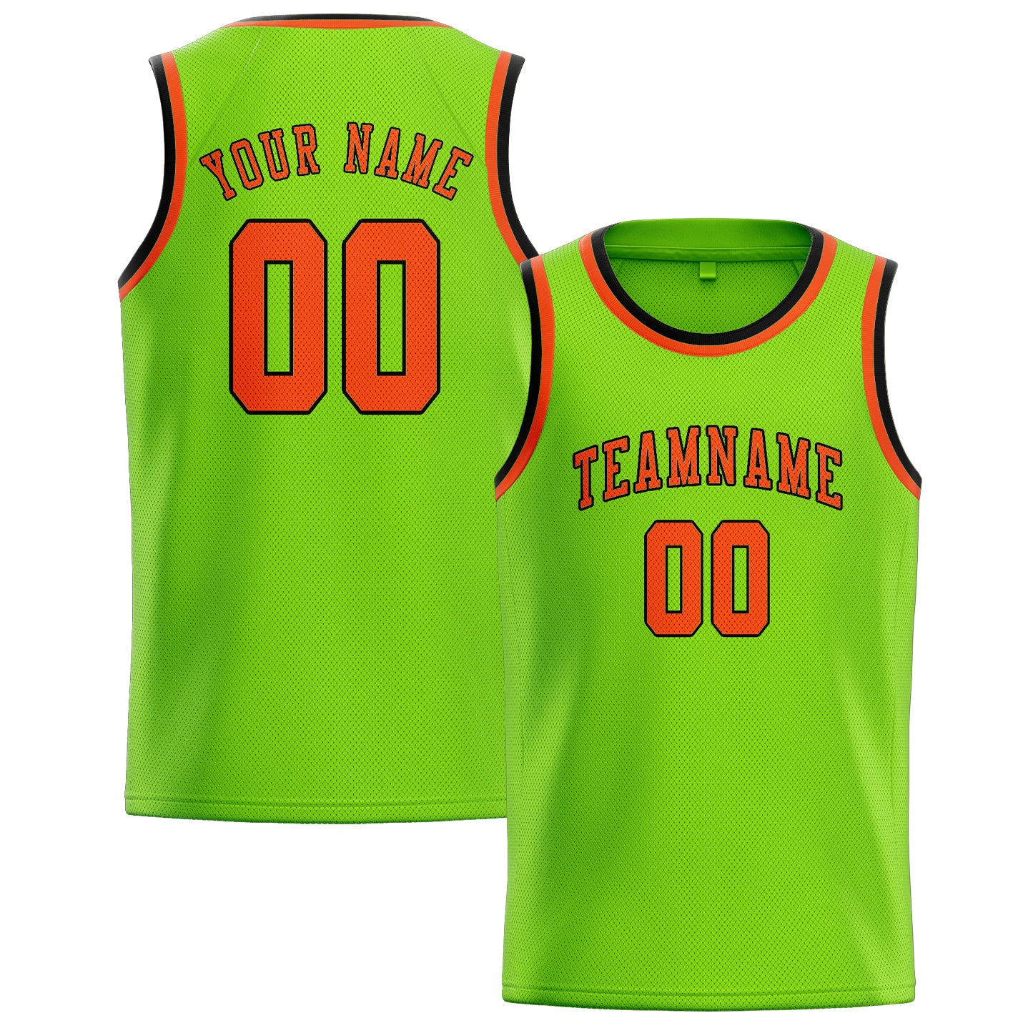 Benutzerdefiniertes Professionelles Smaragdgrün Orangerot Basketballtrikot