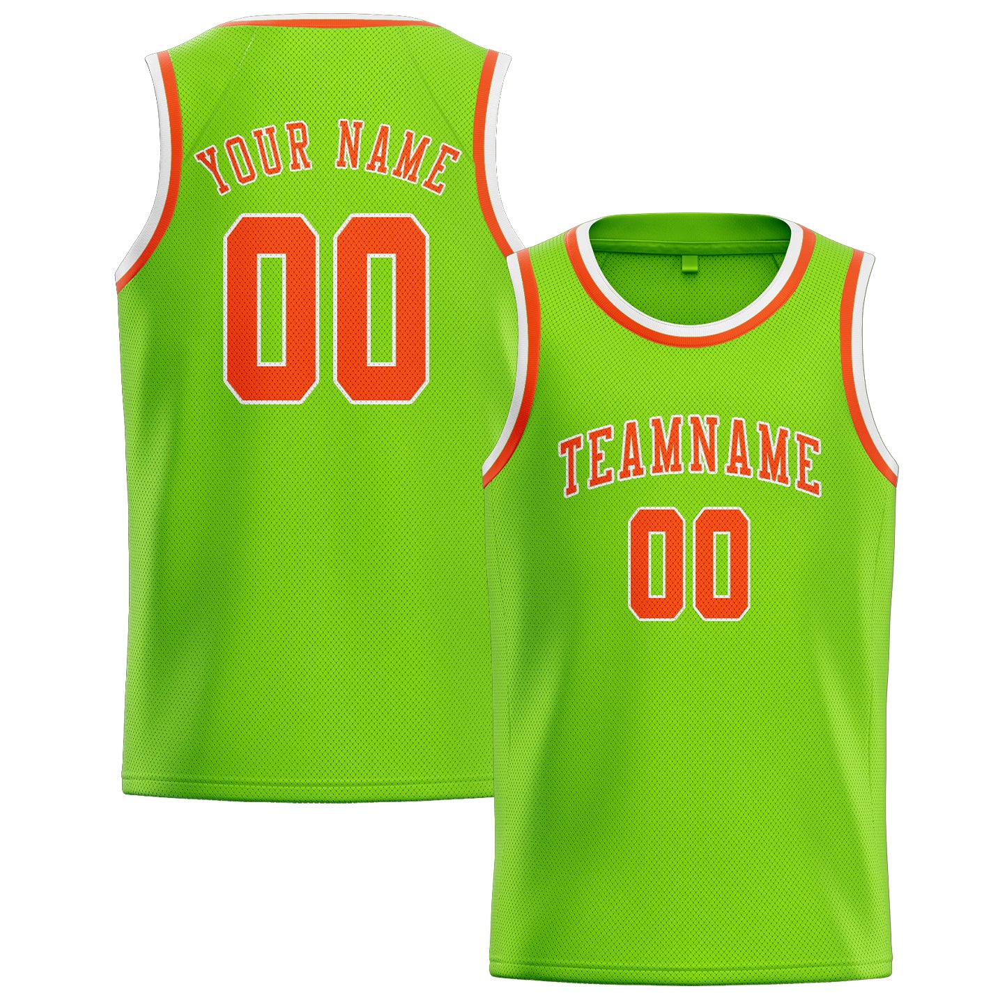 Benutzerdefiniertes Professionelles Smaragdgrün Orangerot Basketballtrikot