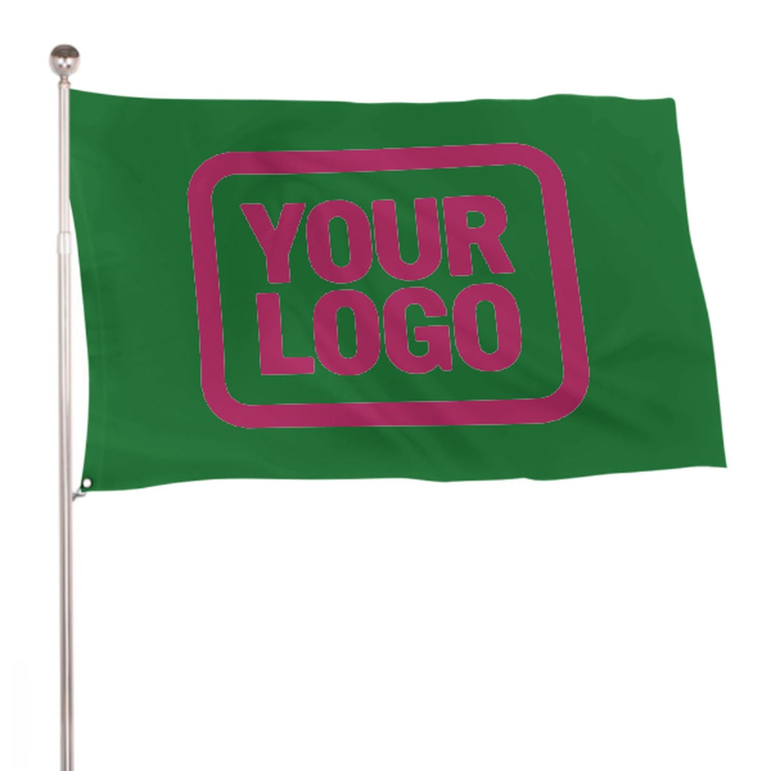 Maßgeschneidertes Smaragdgrün Rosarot Flagge