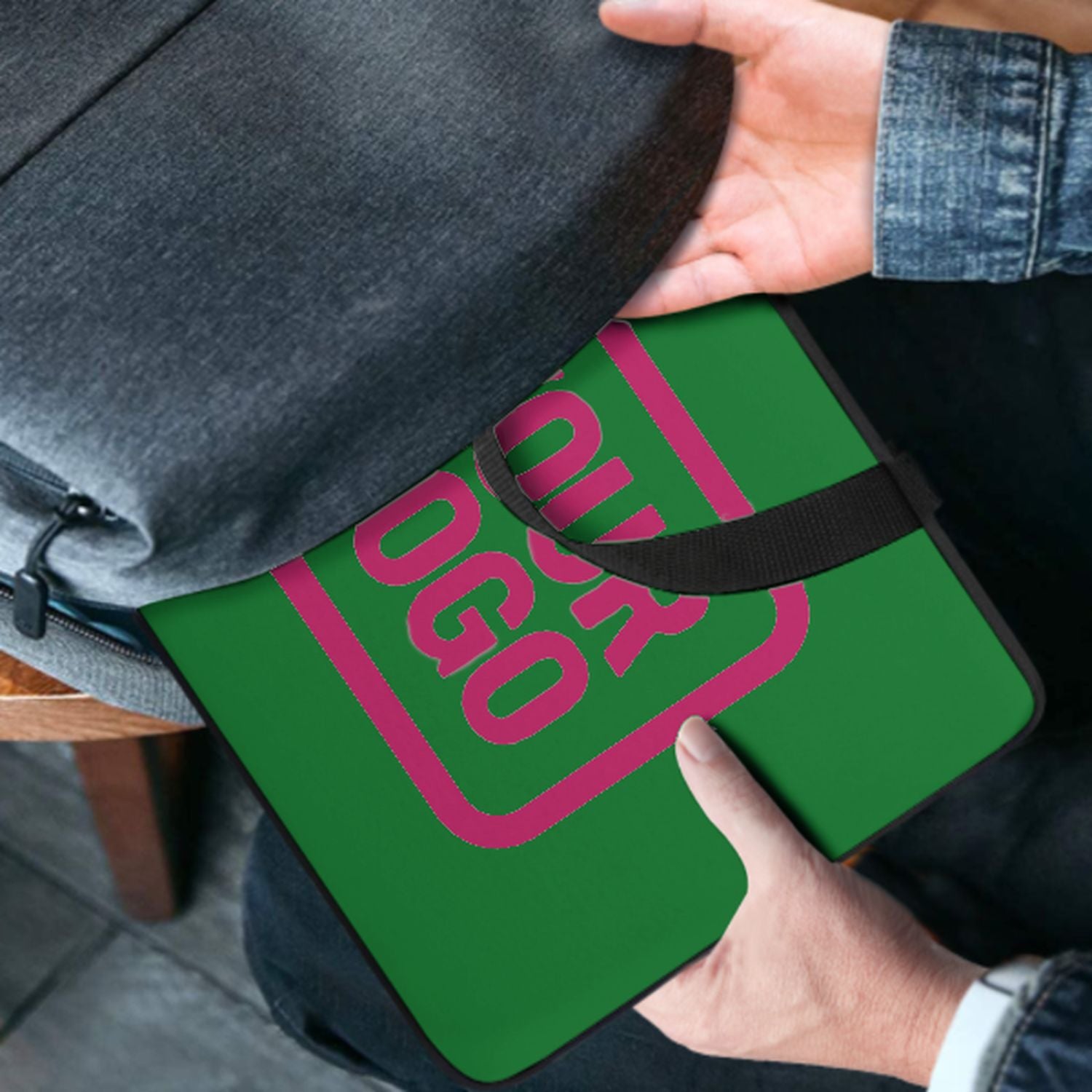 Maßgeschneidertes Smaragdgrün Pink Laptop Tasche