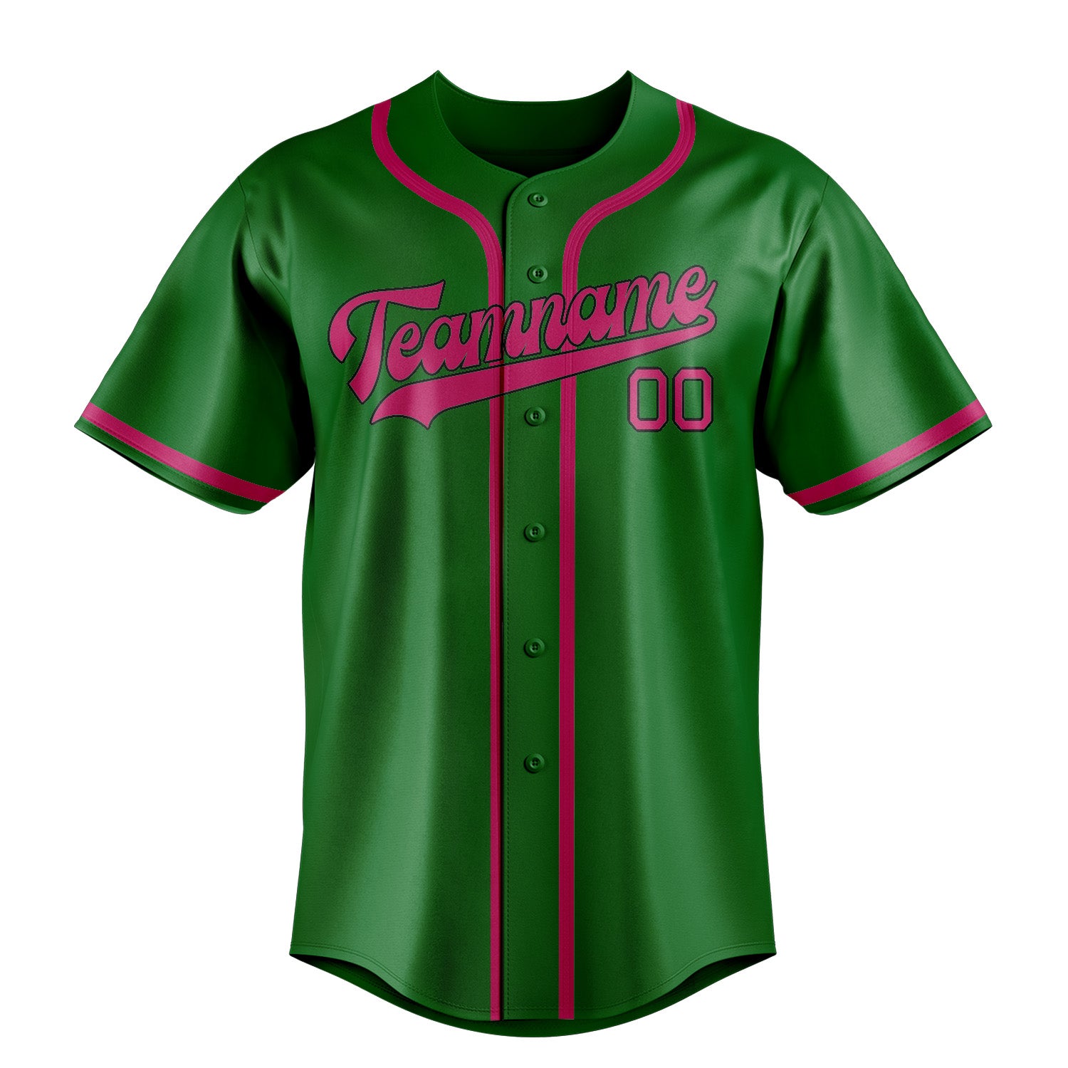 Benutzerdefiniertes Professionelles Smaragdgrün Rosarot Baseballtrikot