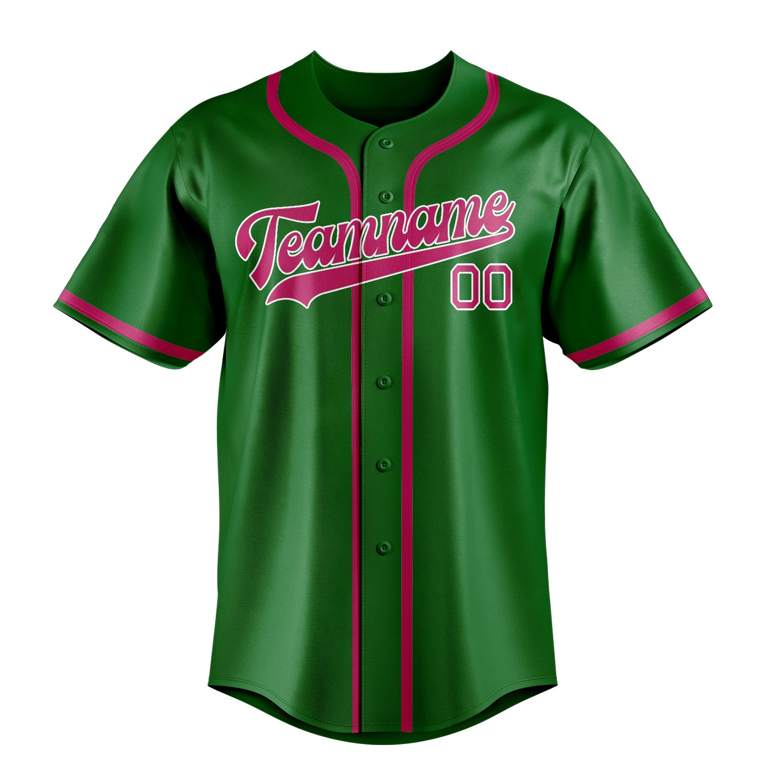 Benutzerdefiniertes Professionelles Smaragdgrün Rosarot Baseballtrikot