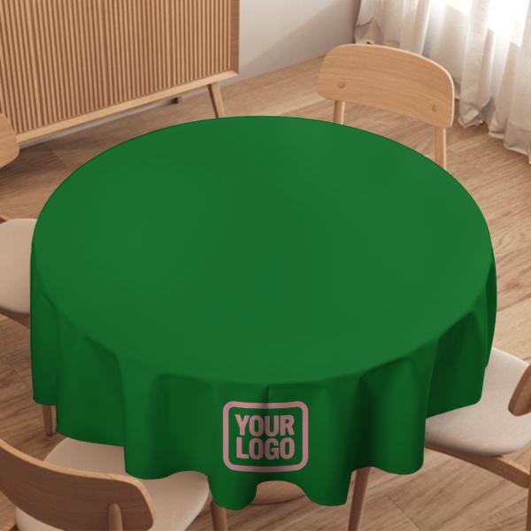 Tovaglia rotonda personalizzata verde smeraldo rosa