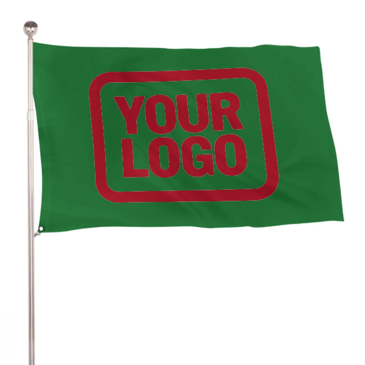 Maßgeschneidertes Smaragdgrün Rot Flagge