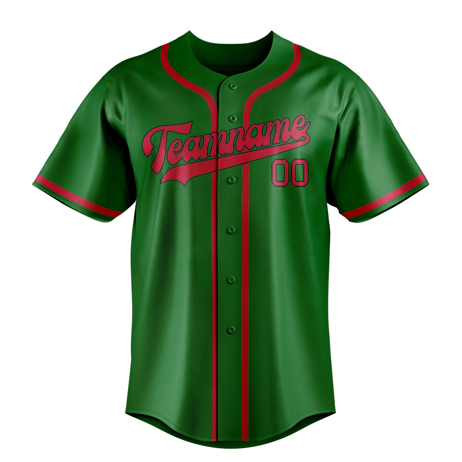 Benutzerdefiniertes Professionelles Smaragdgrün Rot Baseballtrikot