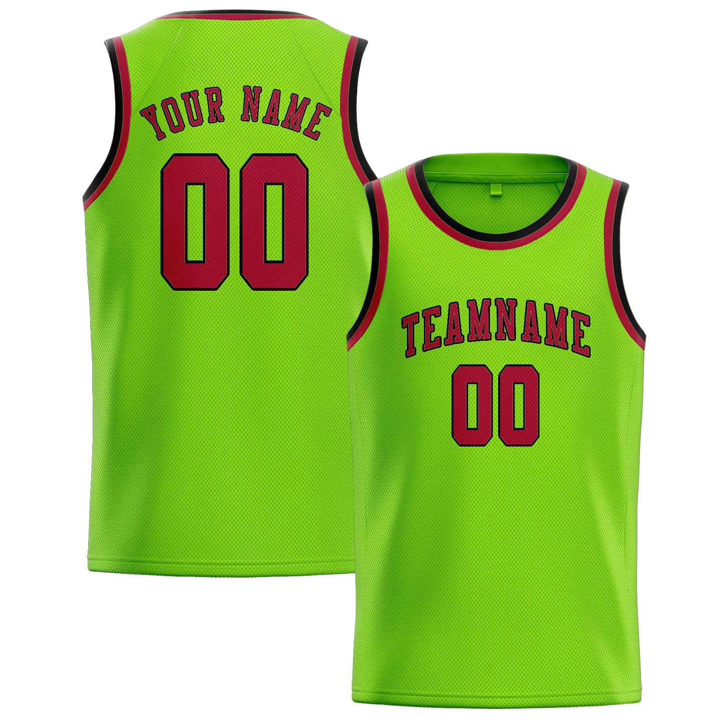 Benutzerdefiniertes Professionelles Smaragdgrün Rot Basketballtrikot