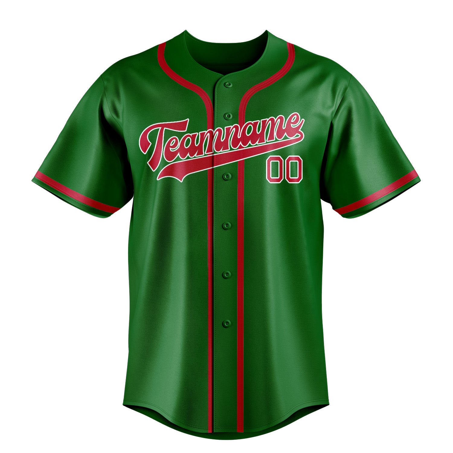 Benutzerdefiniertes Professionelles Smaragdgrün Rot Baseballtrikot