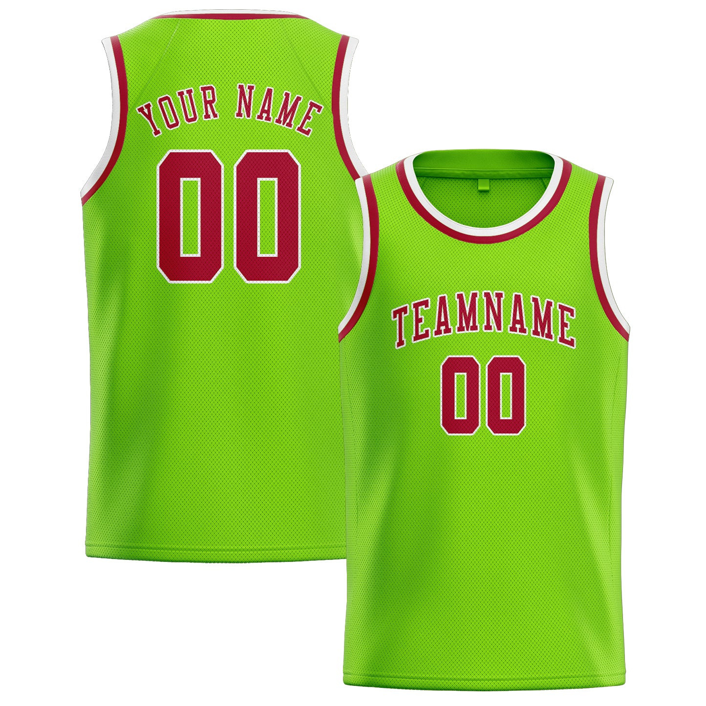 Benutzerdefiniertes Professionelles Smaragdgrün Rot Basketballtrikot