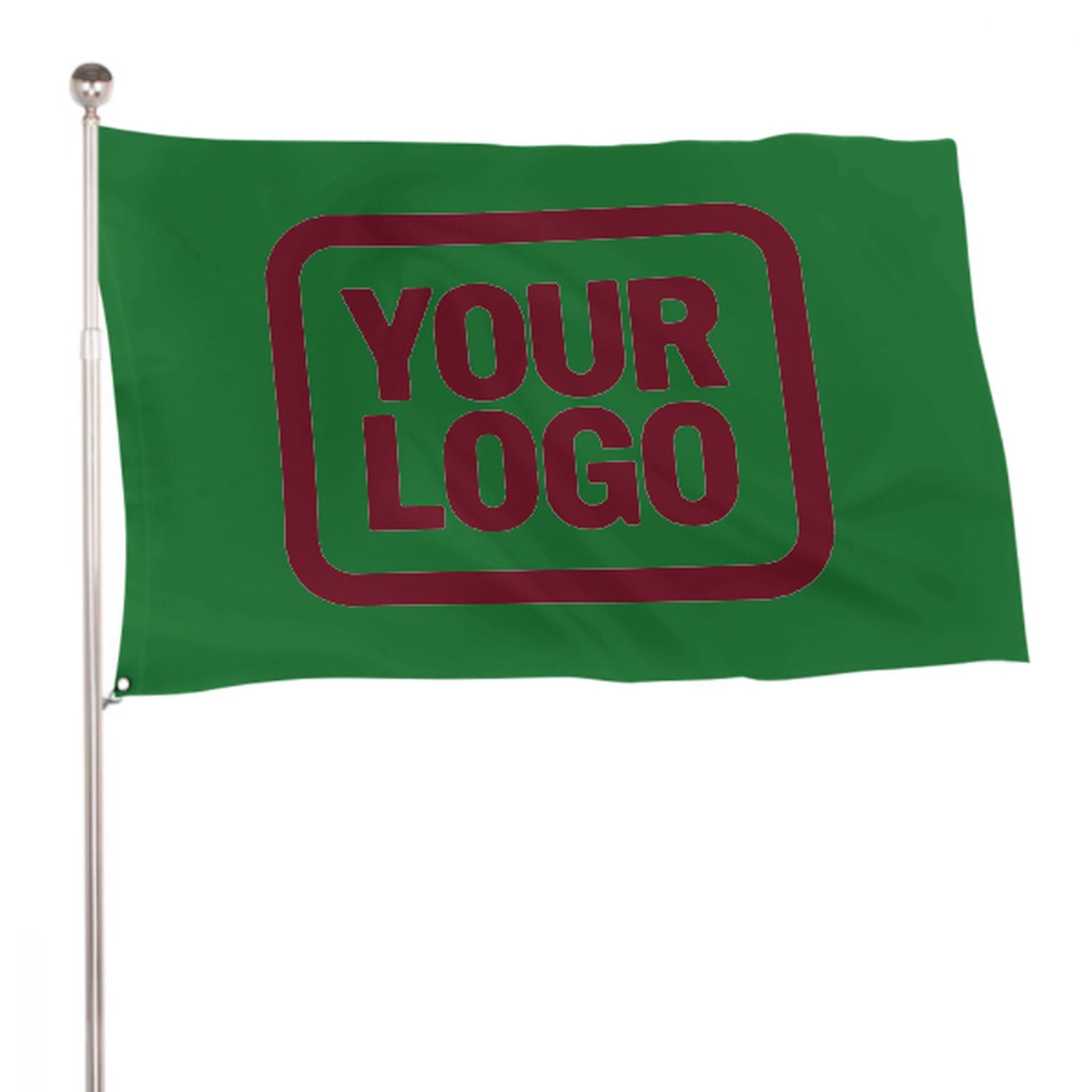 Maßgeschneidertes Smaragdgrün Karmesinrot Flagge