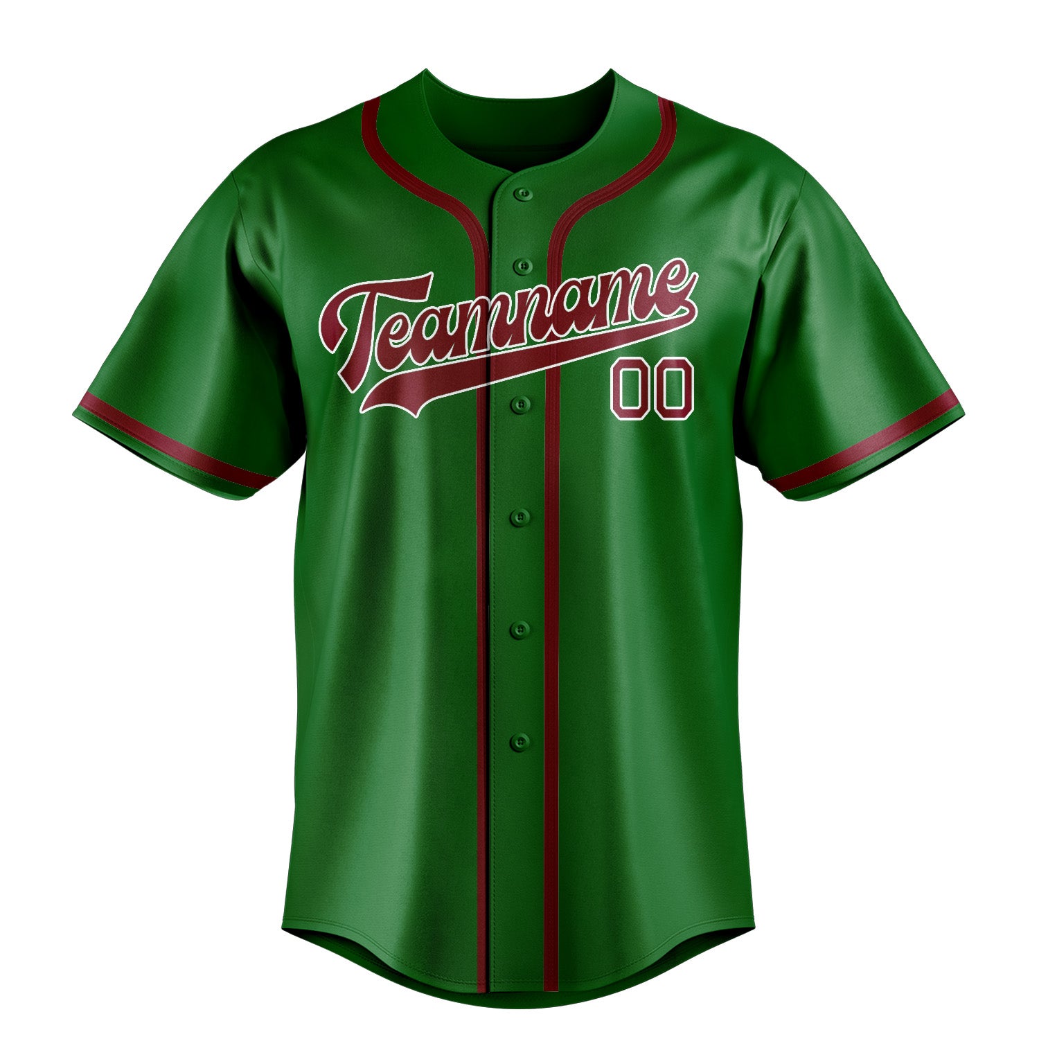 Benutzerdefiniertes Professionelles Smaragdgrün Karmesinrot Baseballtrikot