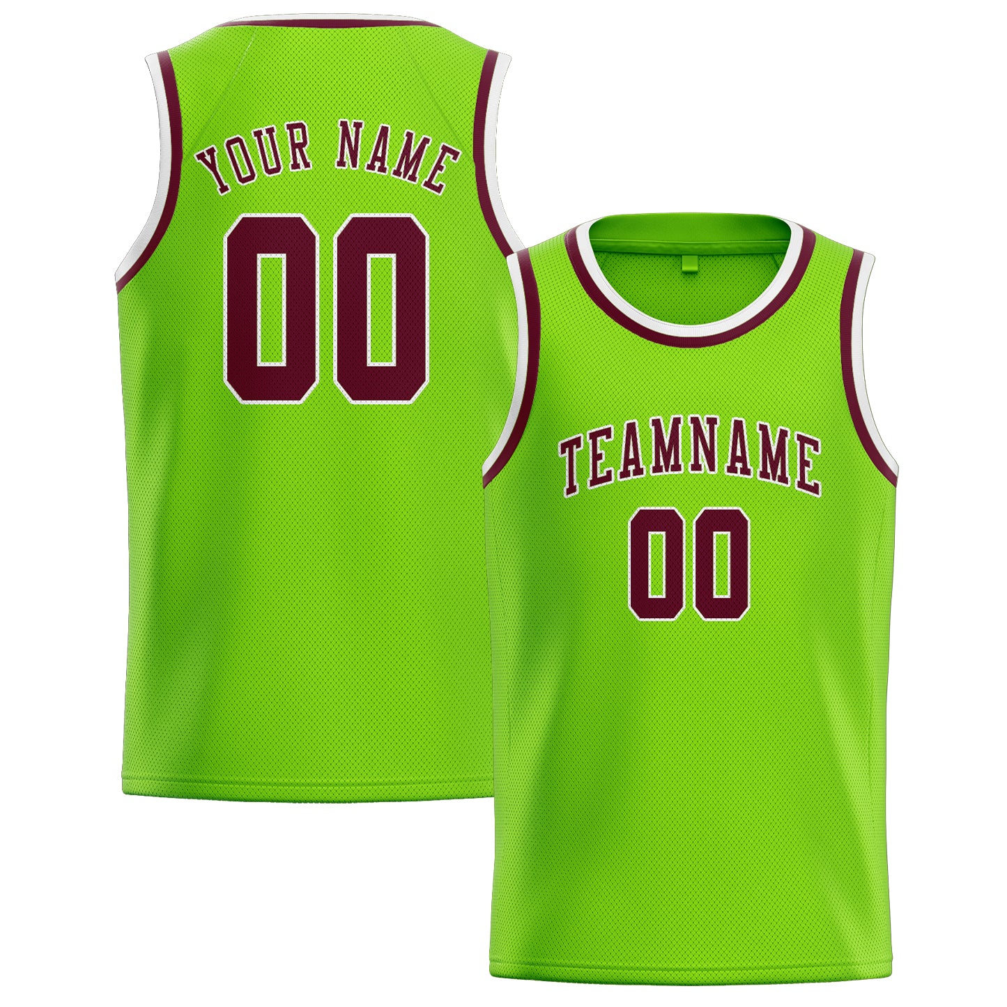Benutzerdefiniertes Professionelles Smaragdgrün Karmesinrot Basketballtrikot