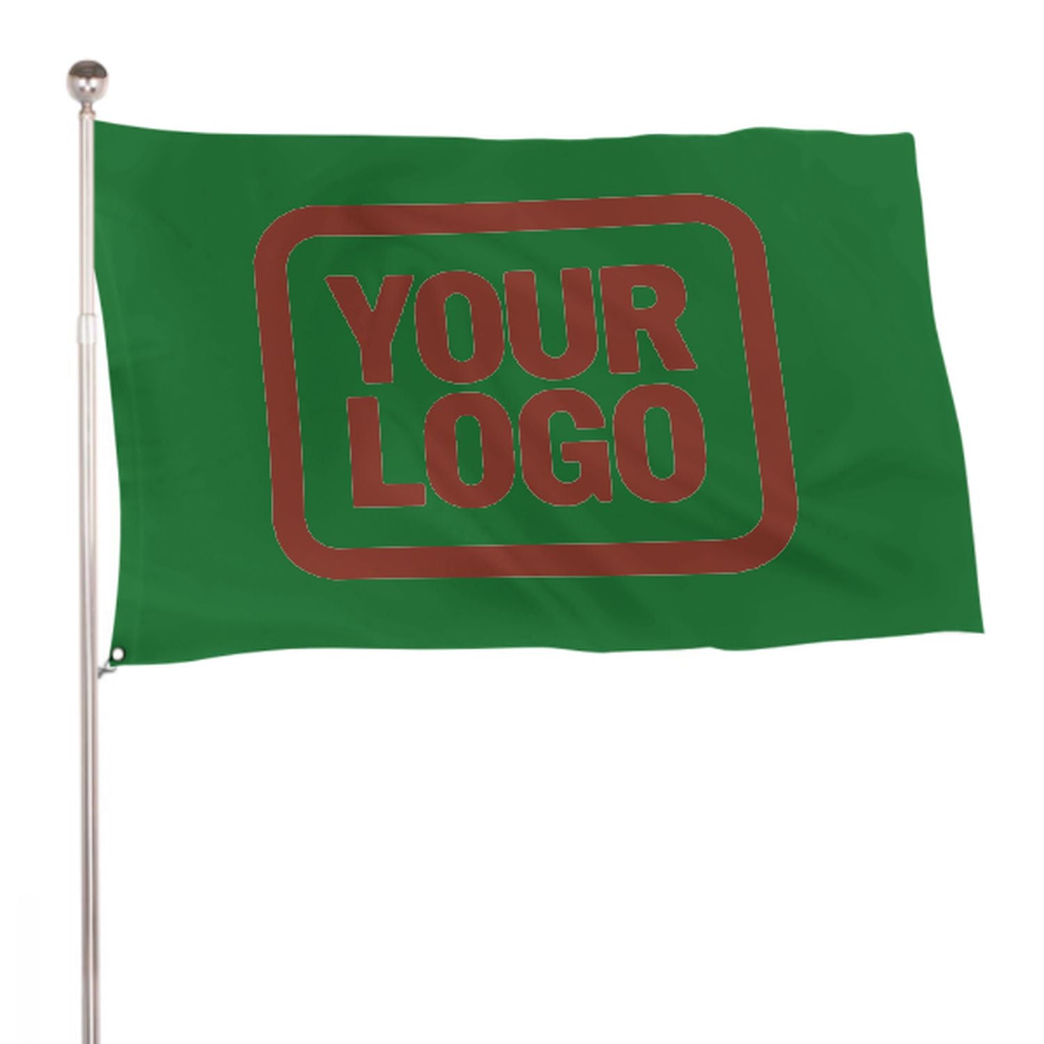 Maßgeschneidertes Smaragdgrün Korallenrot Flagge