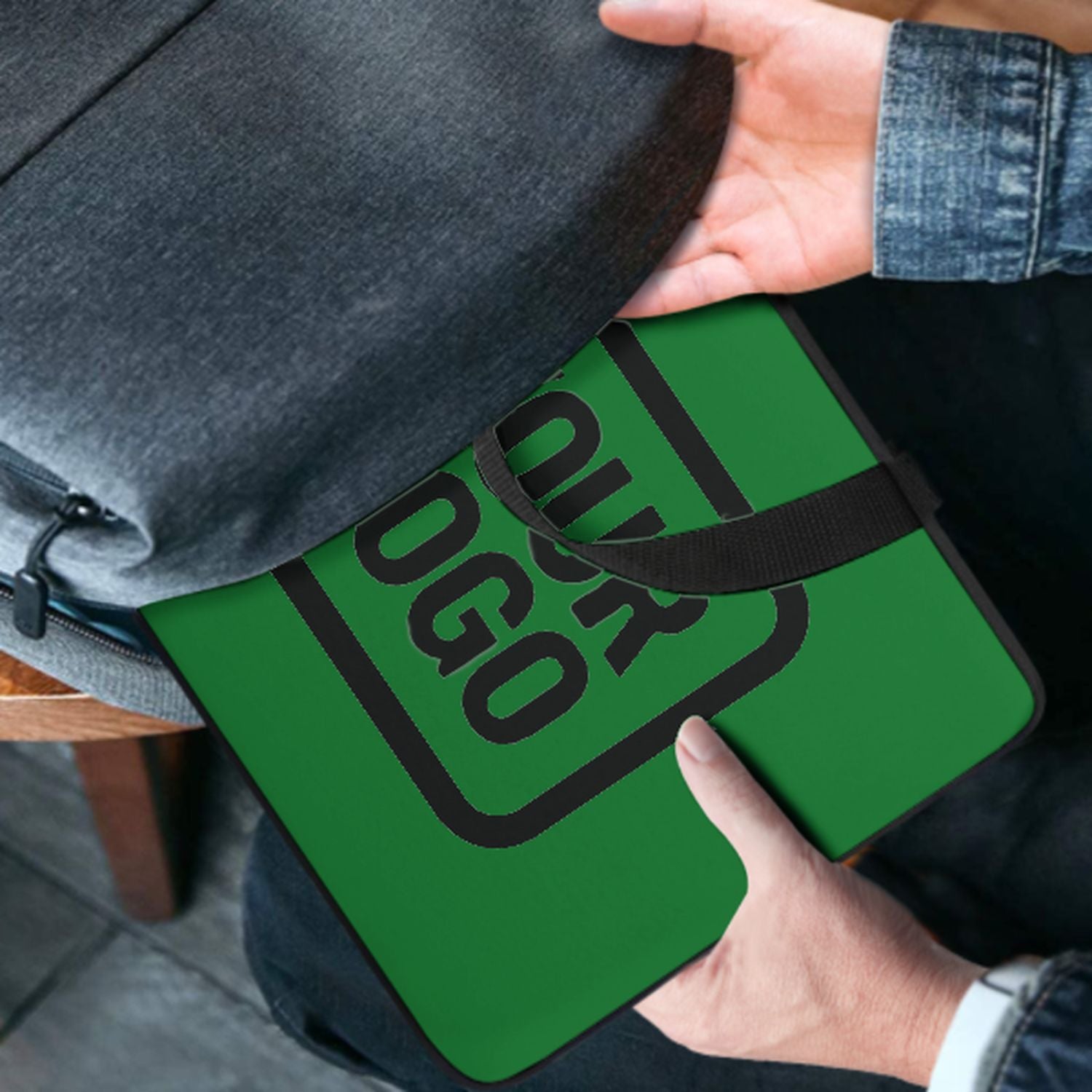 Maßgeschneidertes Smaragdgrün Black Laptop Tasche