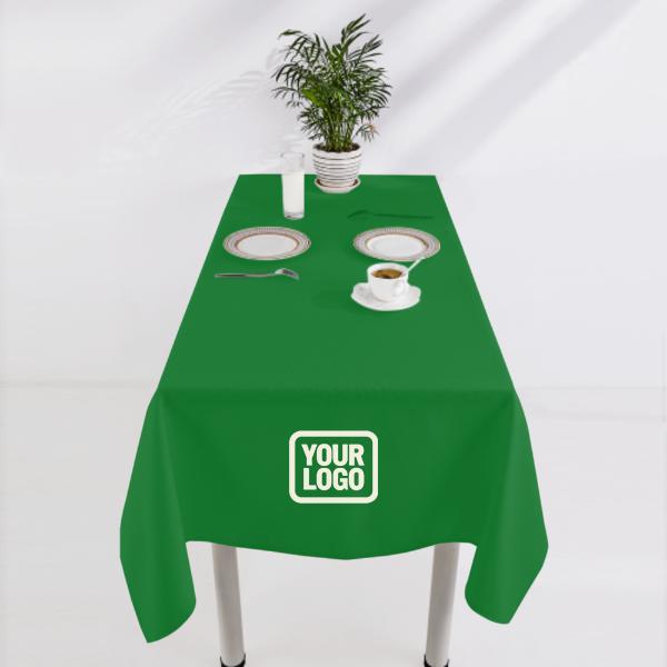 Tovaglia quadrata nera verde smeraldo personalizzata