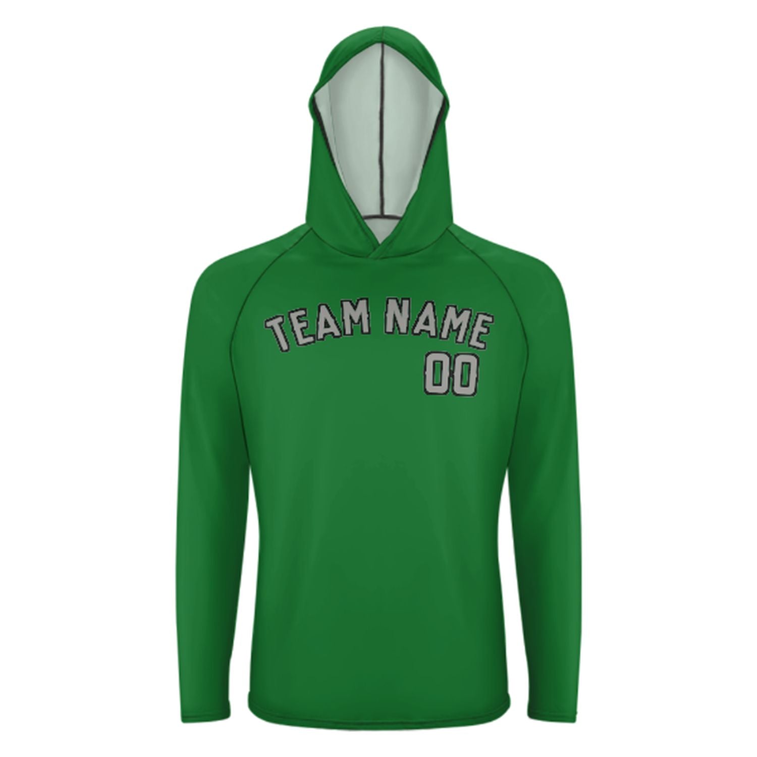 Maßgeschneidertes Smaragdgrün Grau UV-Hoodie
