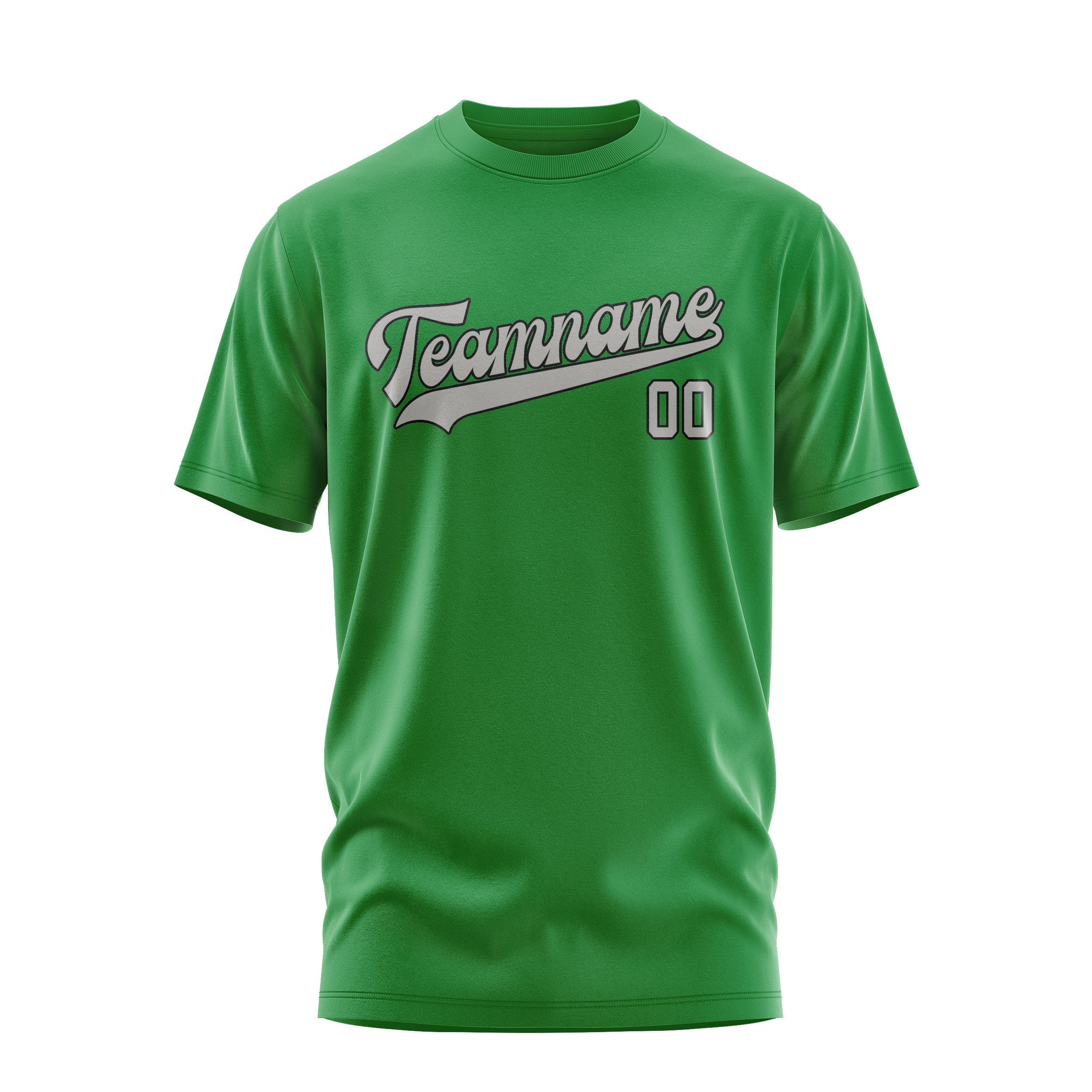 Maßgeschneidertes Smaragdgrün Grau T-Shirt