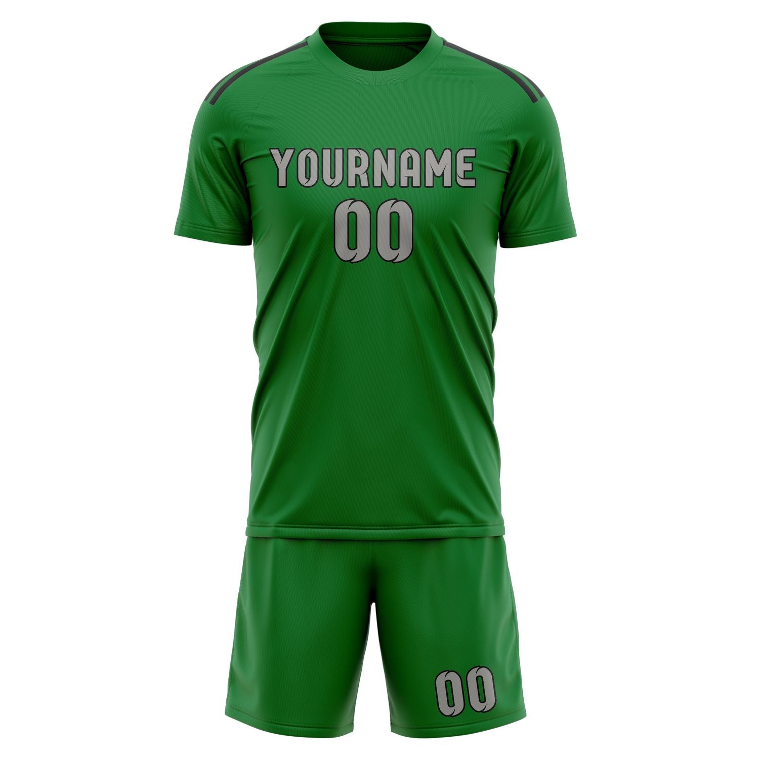 Maßgeschneidertes Professionelles Smaragdgrün Grau Fußballtrikot-Set