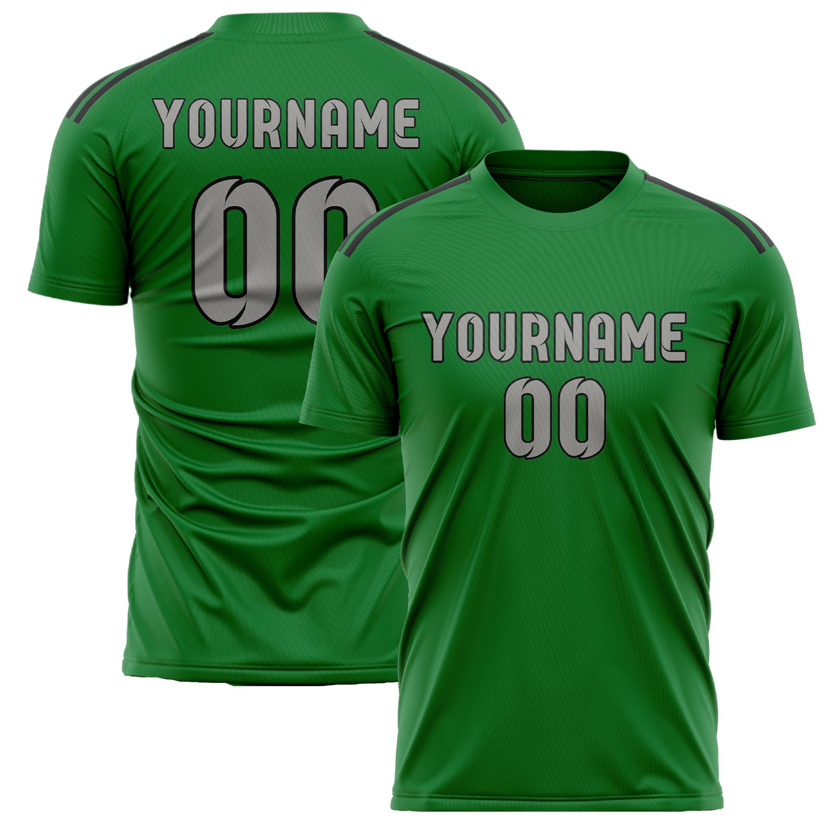Benutzerdefiniertes Professionelles Smaragdgrün Grau Fußballtrikot