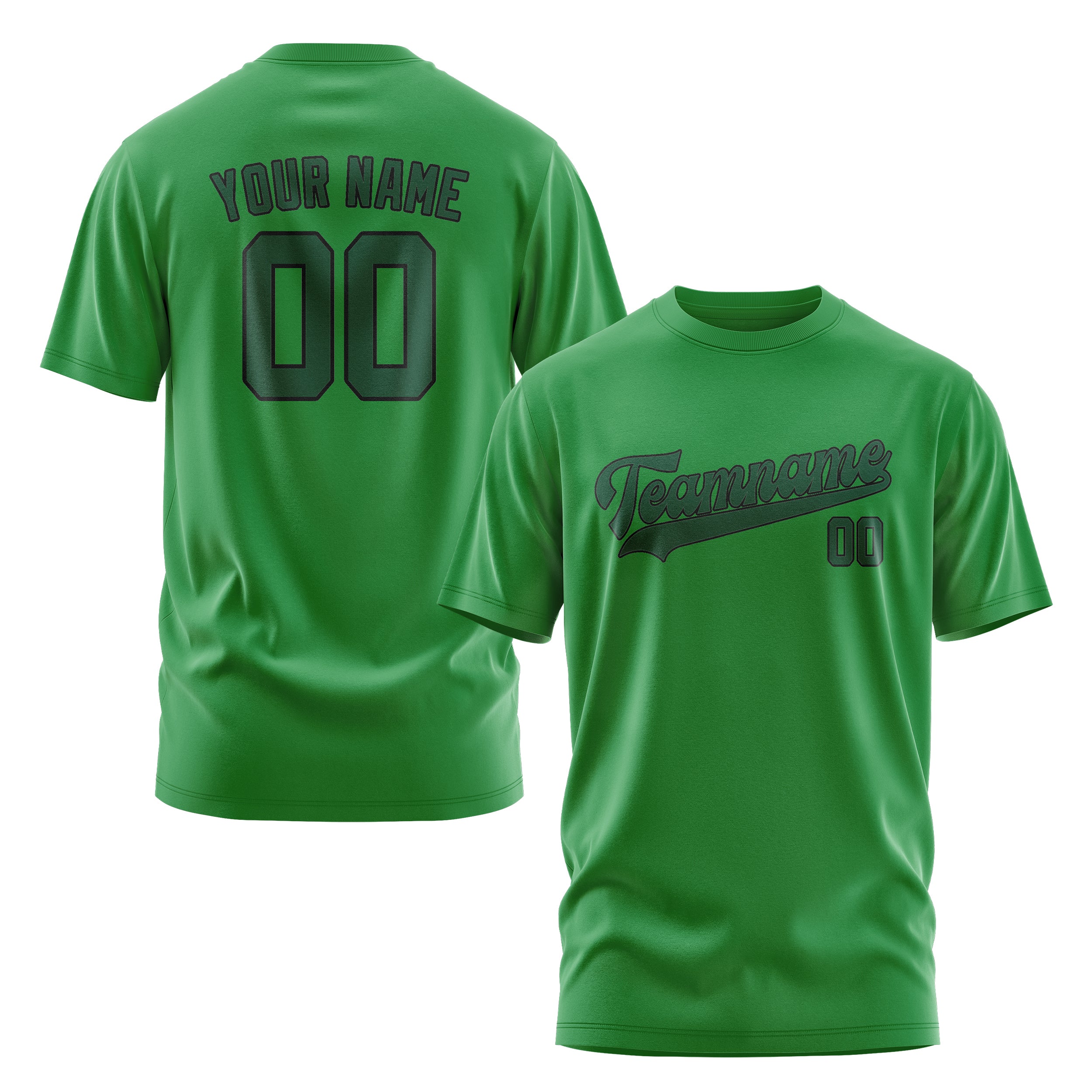 Maßgeschneidertes Smaragdgrün Moosgrün T-Shirt