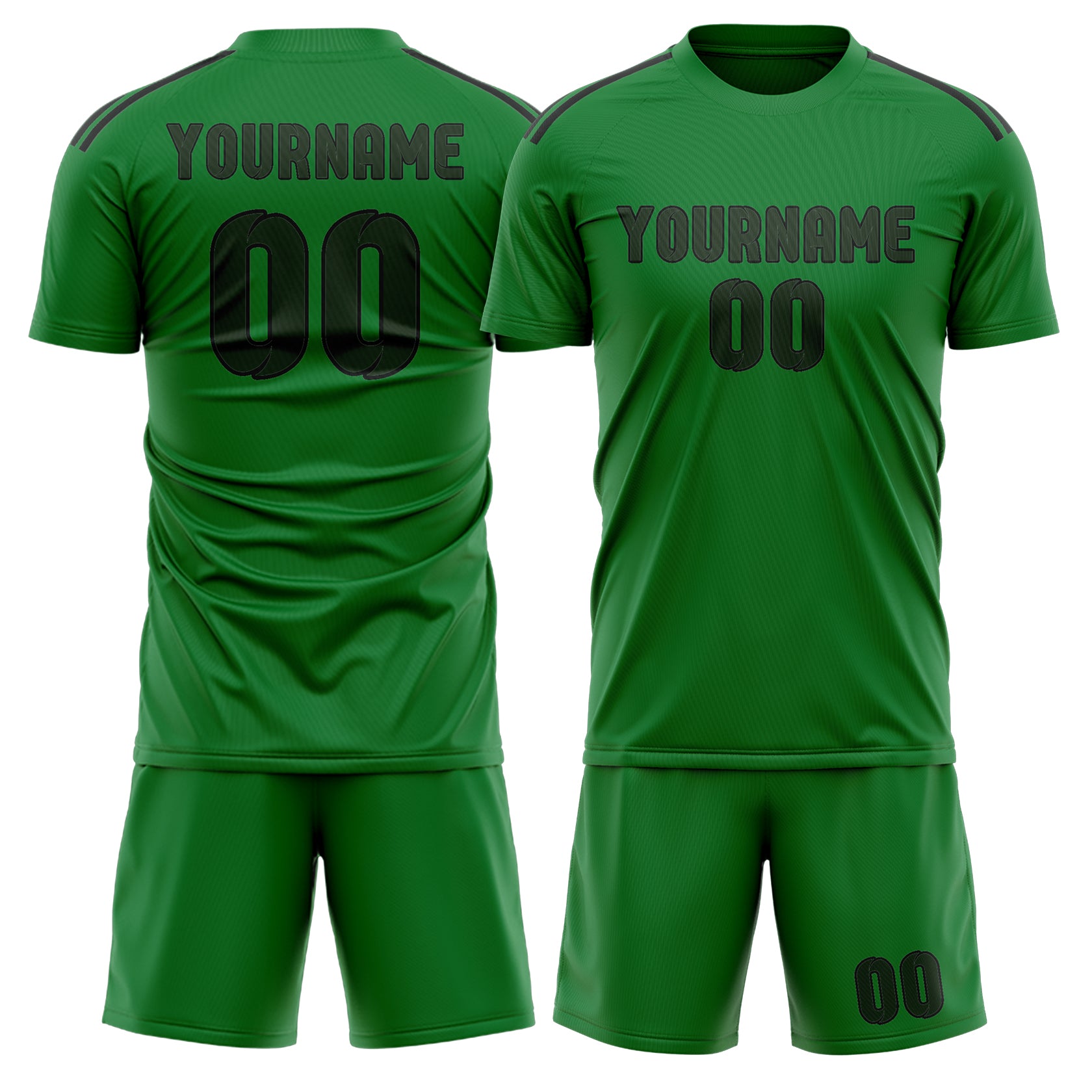 Maßgeschneidertes Professionelles Smaragdgrün Tannengrün Fußballtrikot-Set