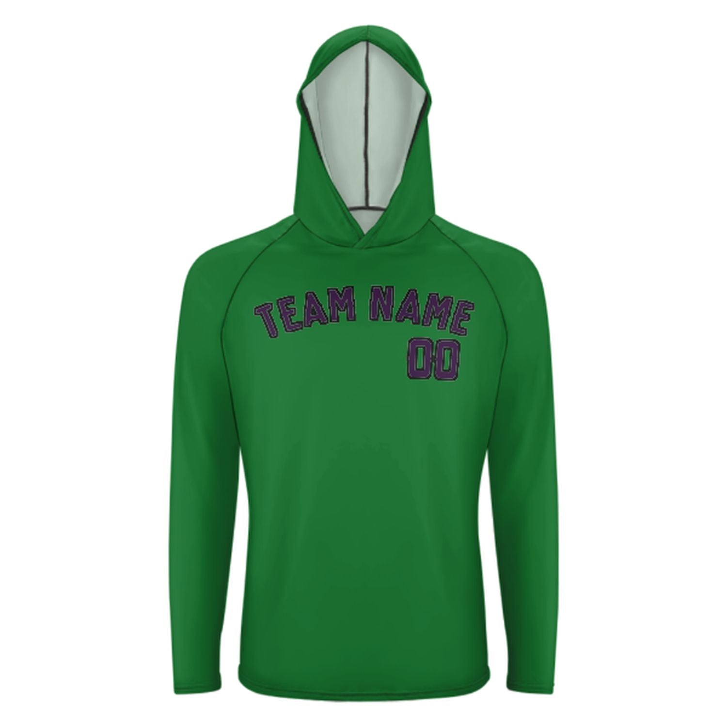 Maßgeschneidertes Smaragdgrün Lila UV-Hoodie